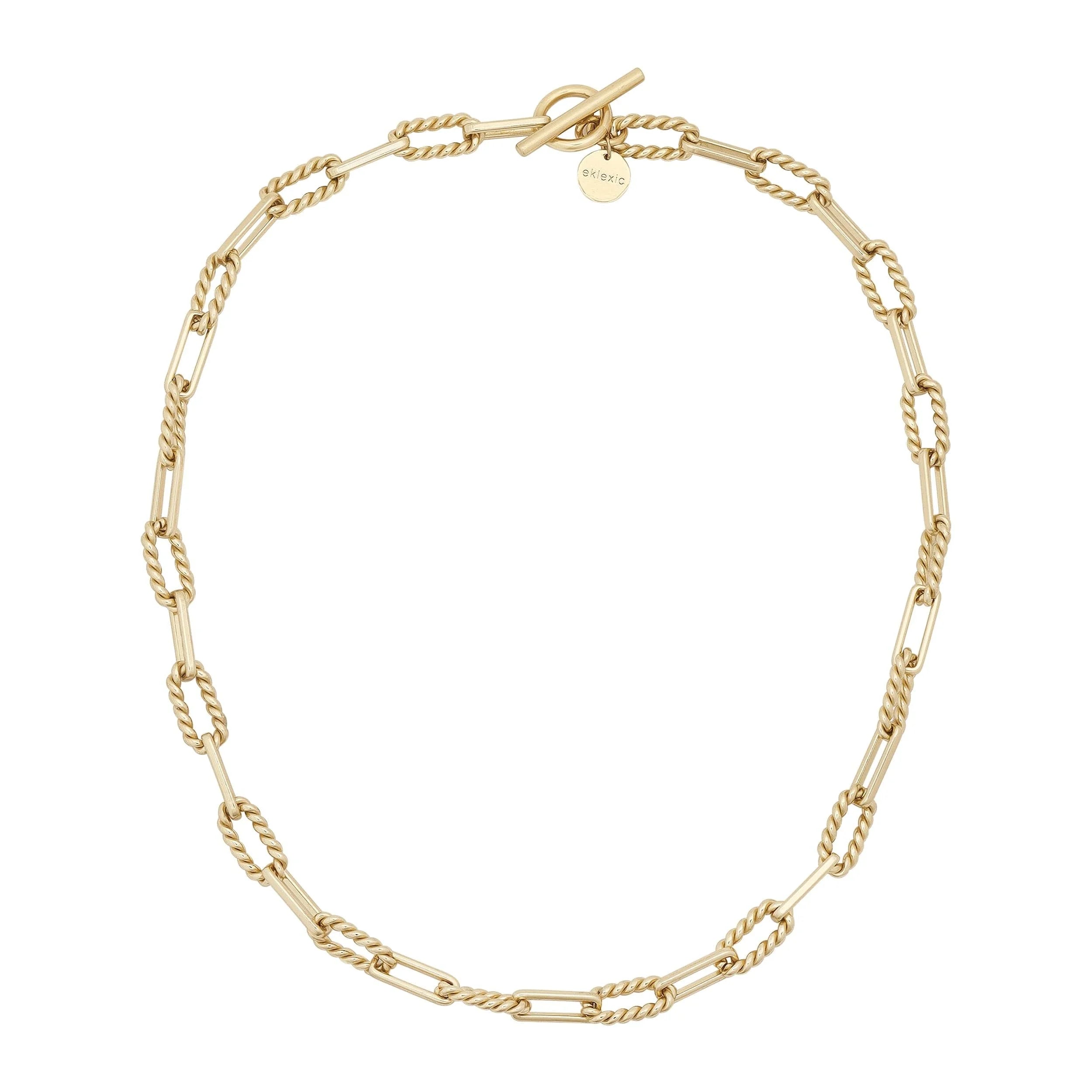 Gold-toned Chain Link Necklace with Toggle Clasp from Enzo Toggle Convertible Lariat collection