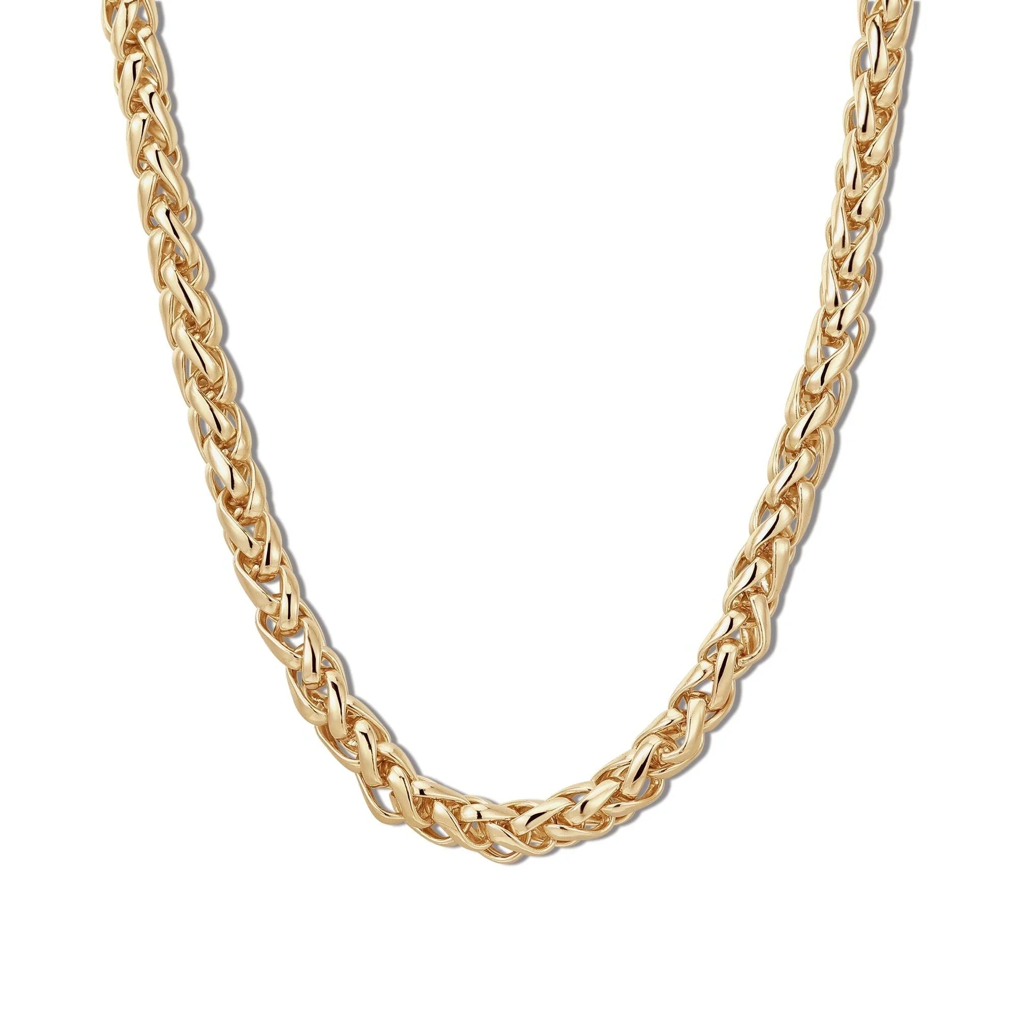 Gold wheat chain necklace from Esmé Necklace, perfect for adding a chic touch