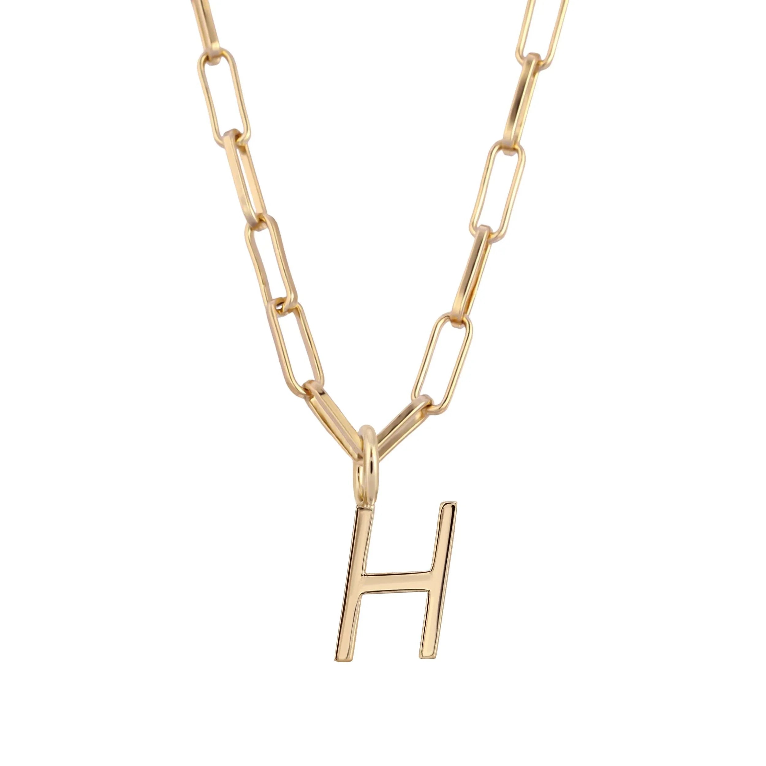 Essential Letter Charm Necklace - GOLD / H / 16’’ - Charm Necklaces