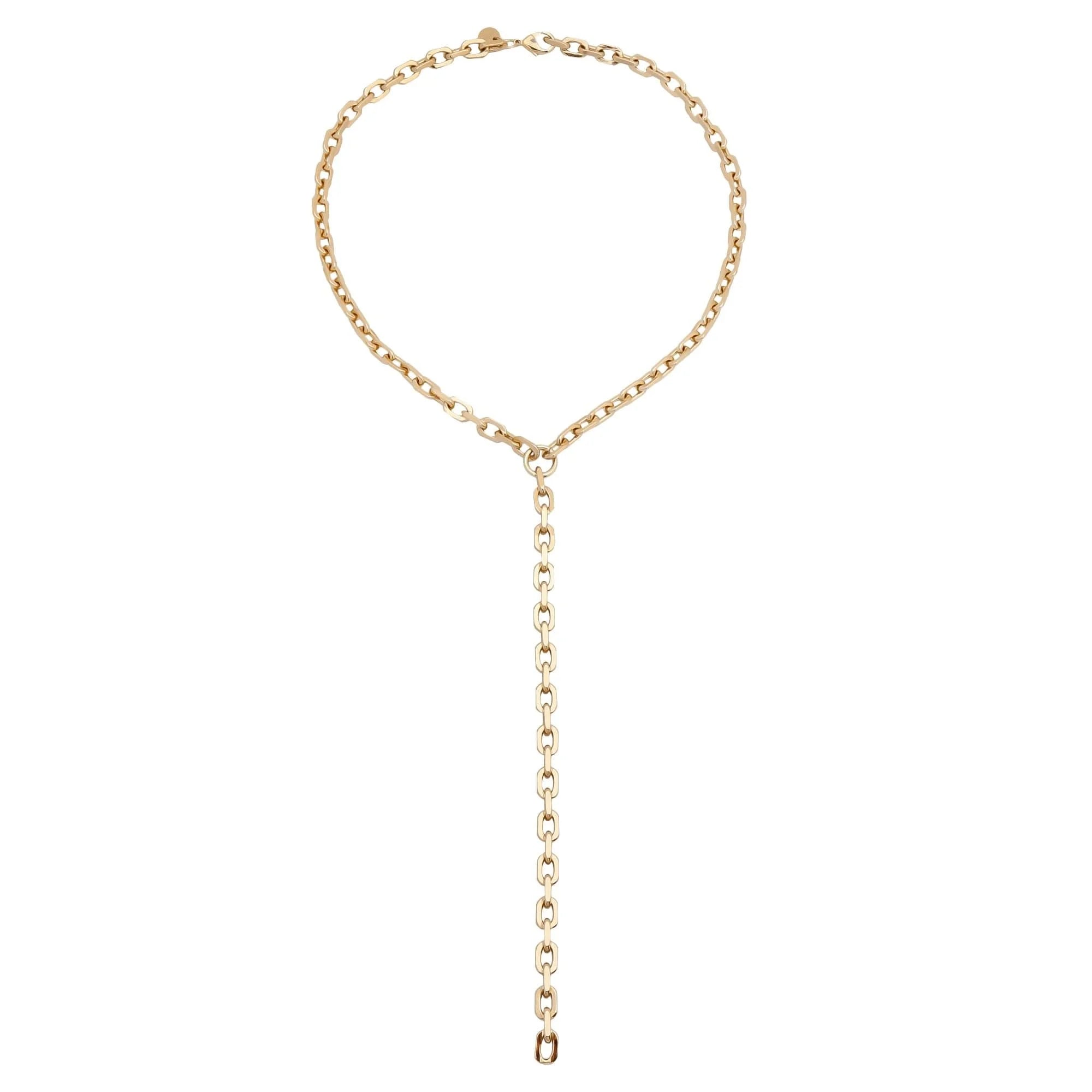 Gold-toned Lennnon Lariat Necklace chain looks stylish and trendy
