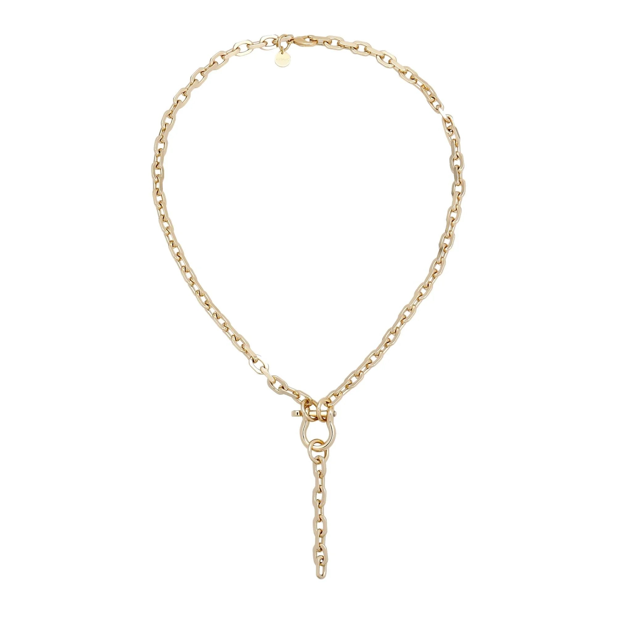 Gold-toned Livia Lariat Necklace hanging stylishly for a chic look