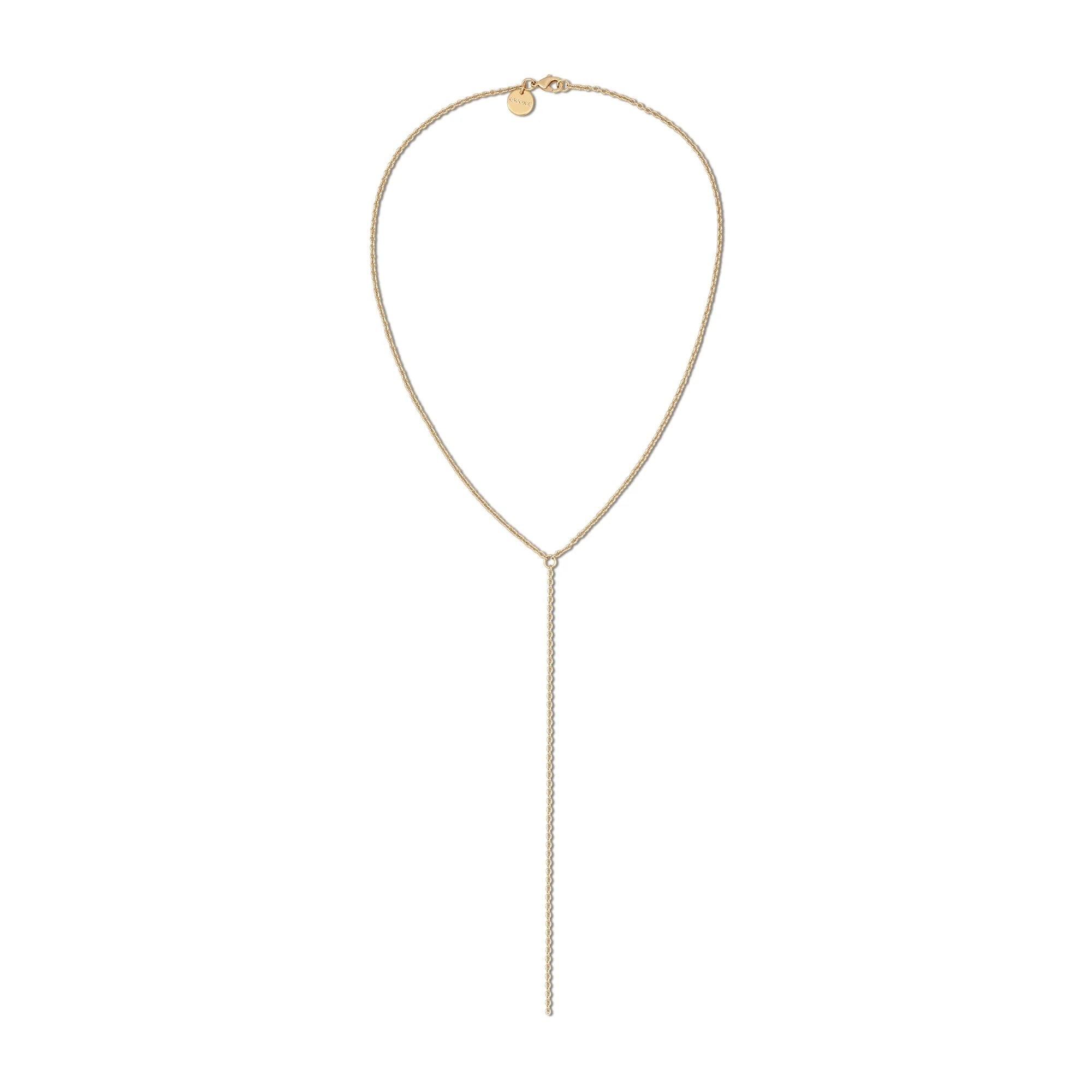 Micro Cable Link Chain Lariat - 18’’ / Gold - Chain Necklaces