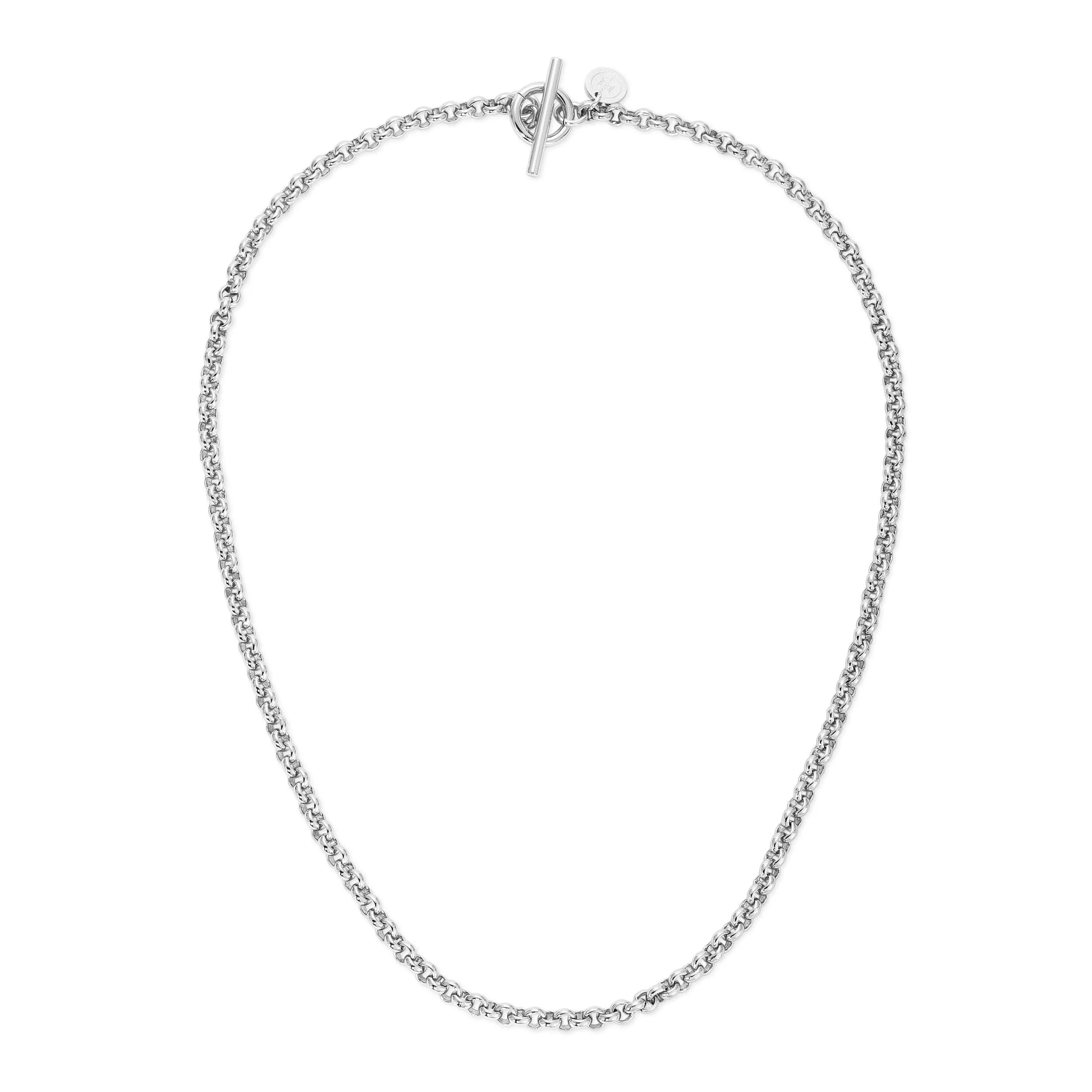 Silver chain necklace with toggle clasp from Micro Royal Rolo Chain Convertible Lariat