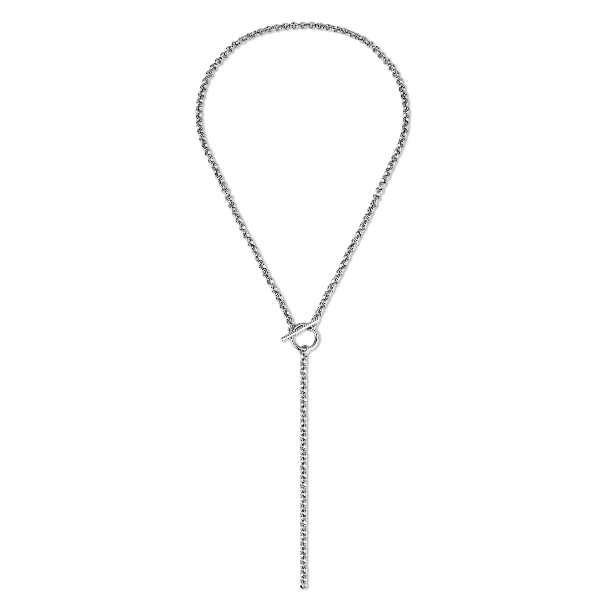 Silver-toned toggle chain necklace from Micro Royal Rolo Toggle Lariat style