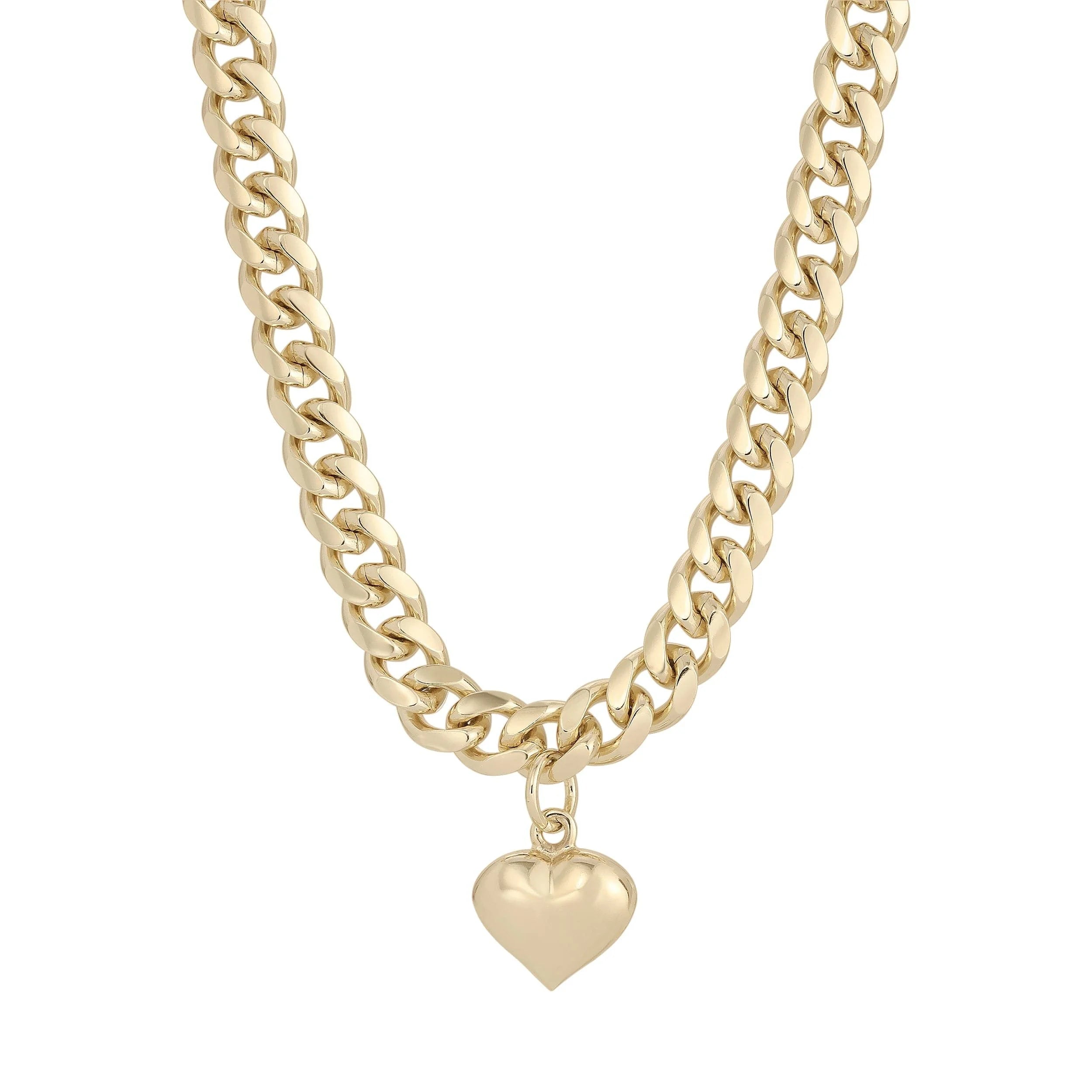 Gold chain necklace with heart pendant from Paola Choker Necklace collection