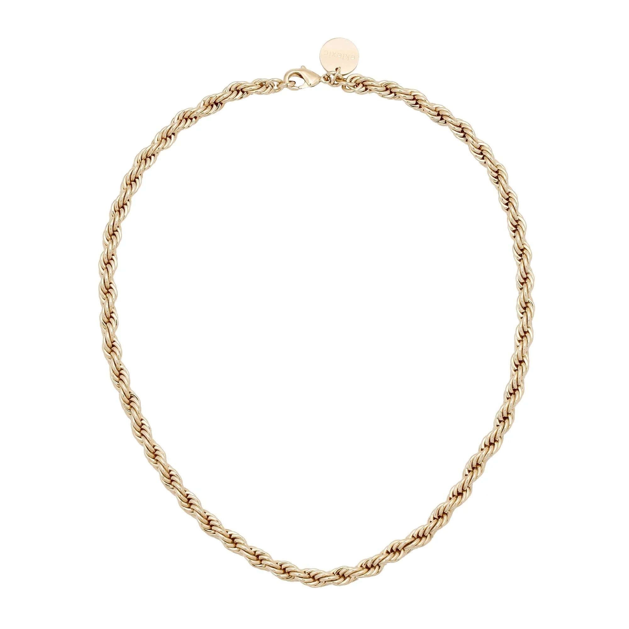 Gold-toned twisted rope chain necklace from Rosa Necklace collection