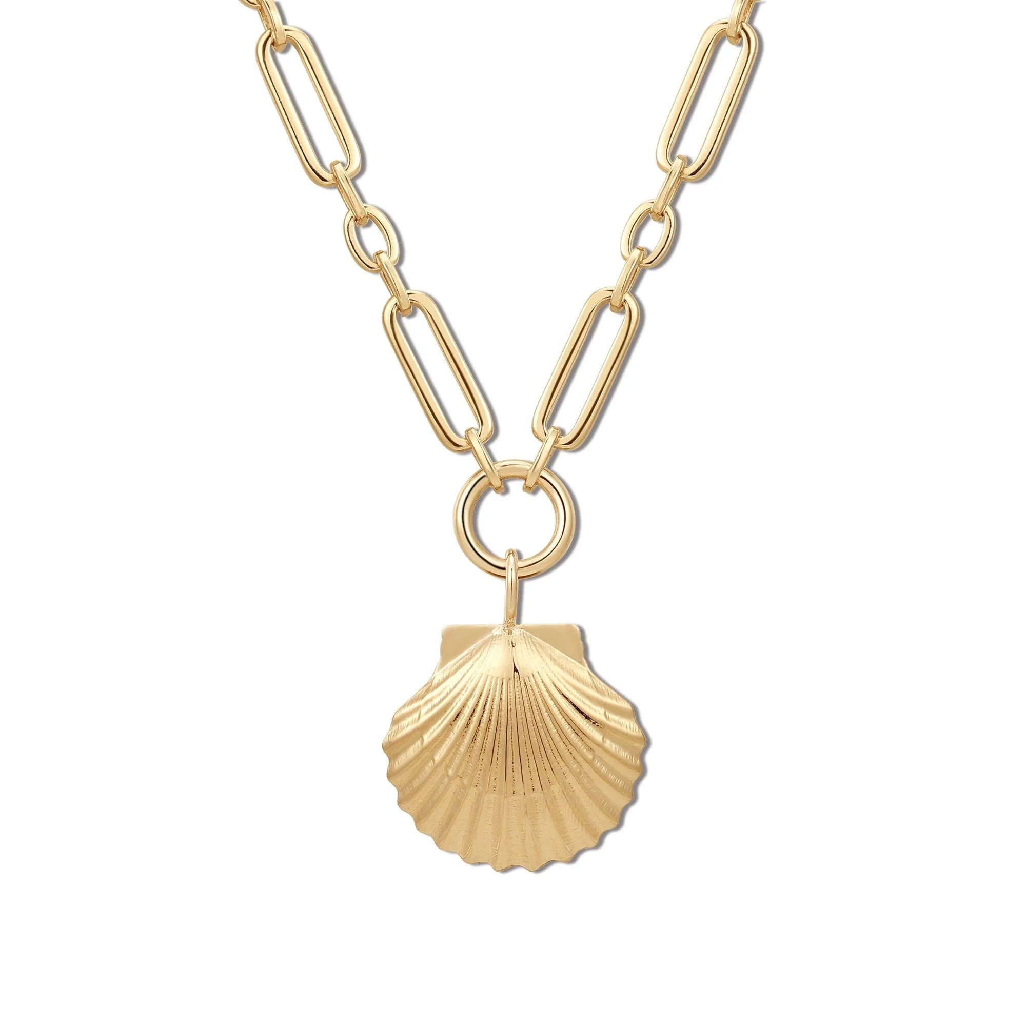 Gold chain necklace with seashell pendant from Shelly Necklace collection