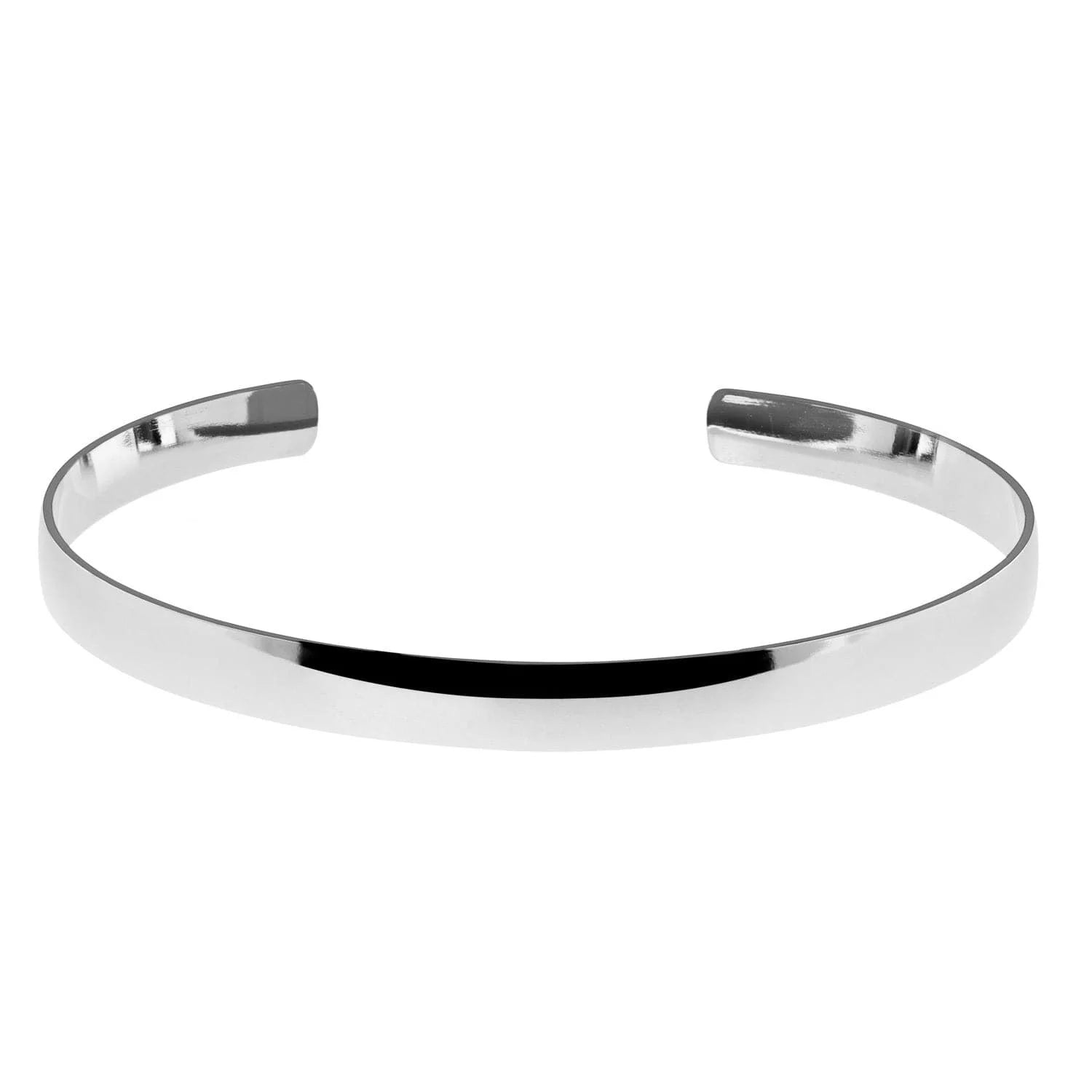 Shiny polished silver cuff bracelet from Slightly Domed Collar collection
