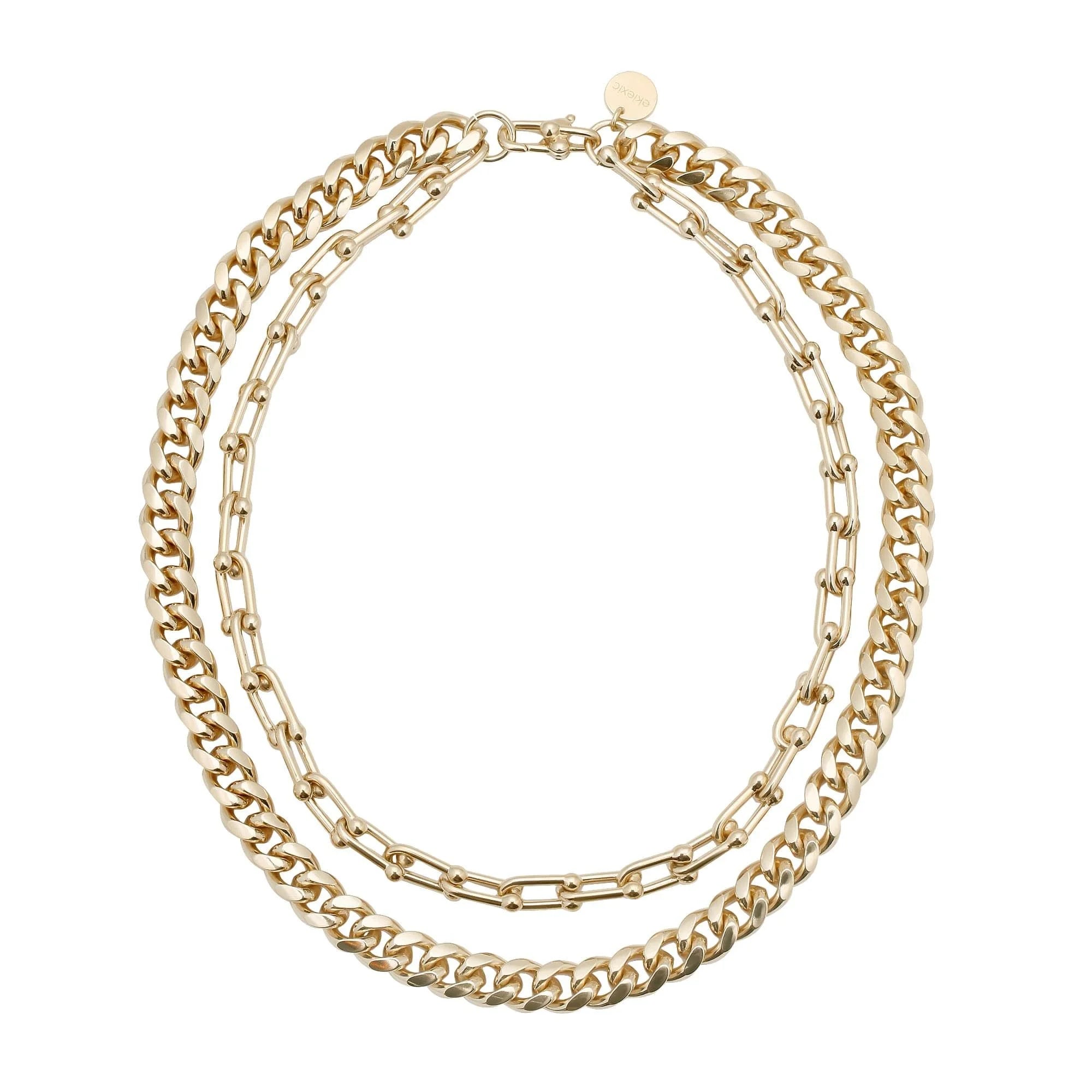 Violet Necklace with stylish gold-toned layered chain necklace accessory