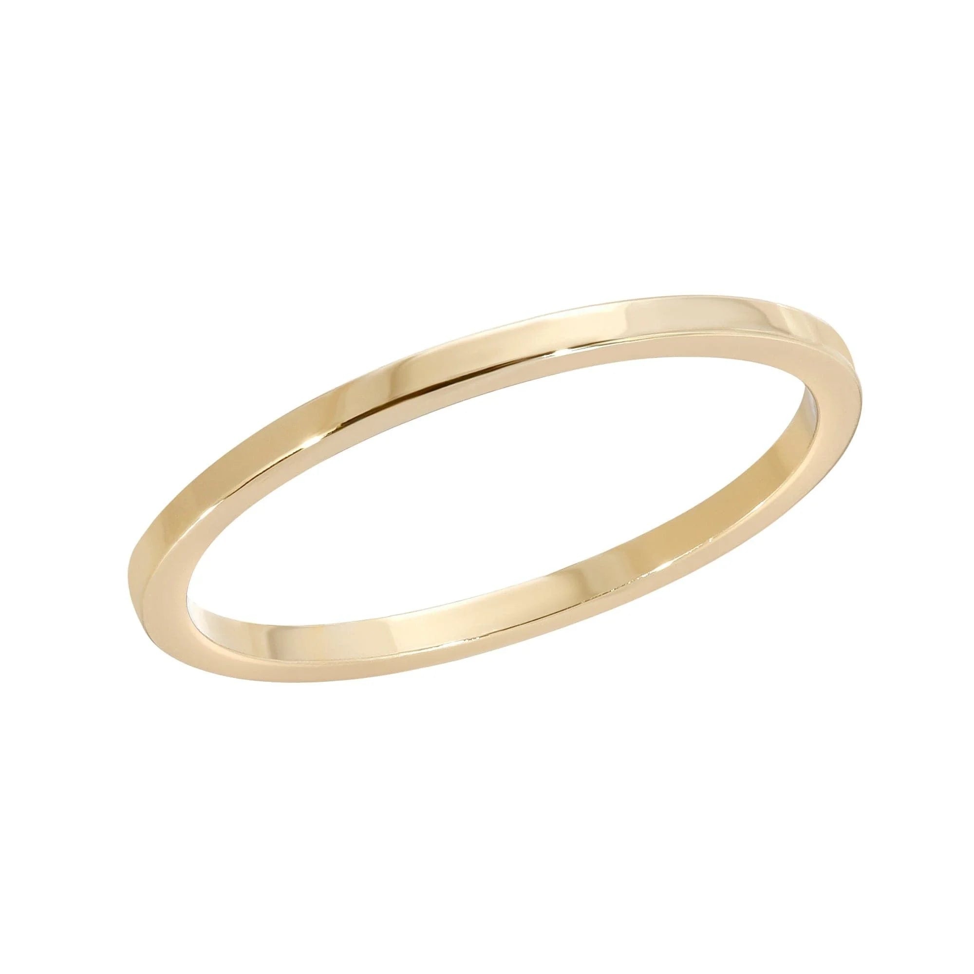 Shiny thin gold ring from the 1mm Flat Ring collection perfect for everyday wear