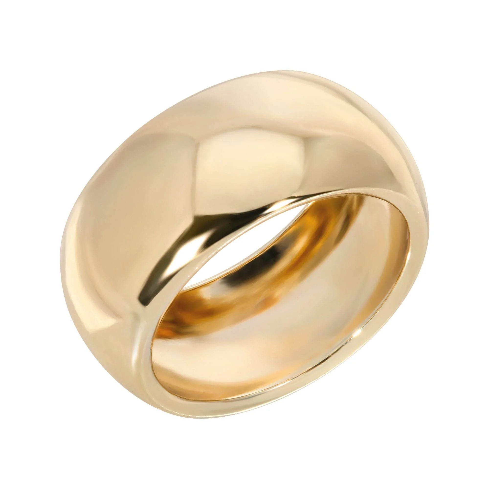 Shiny gold dome ring from 9.5mm Domed Ring collection perfect for everyday style