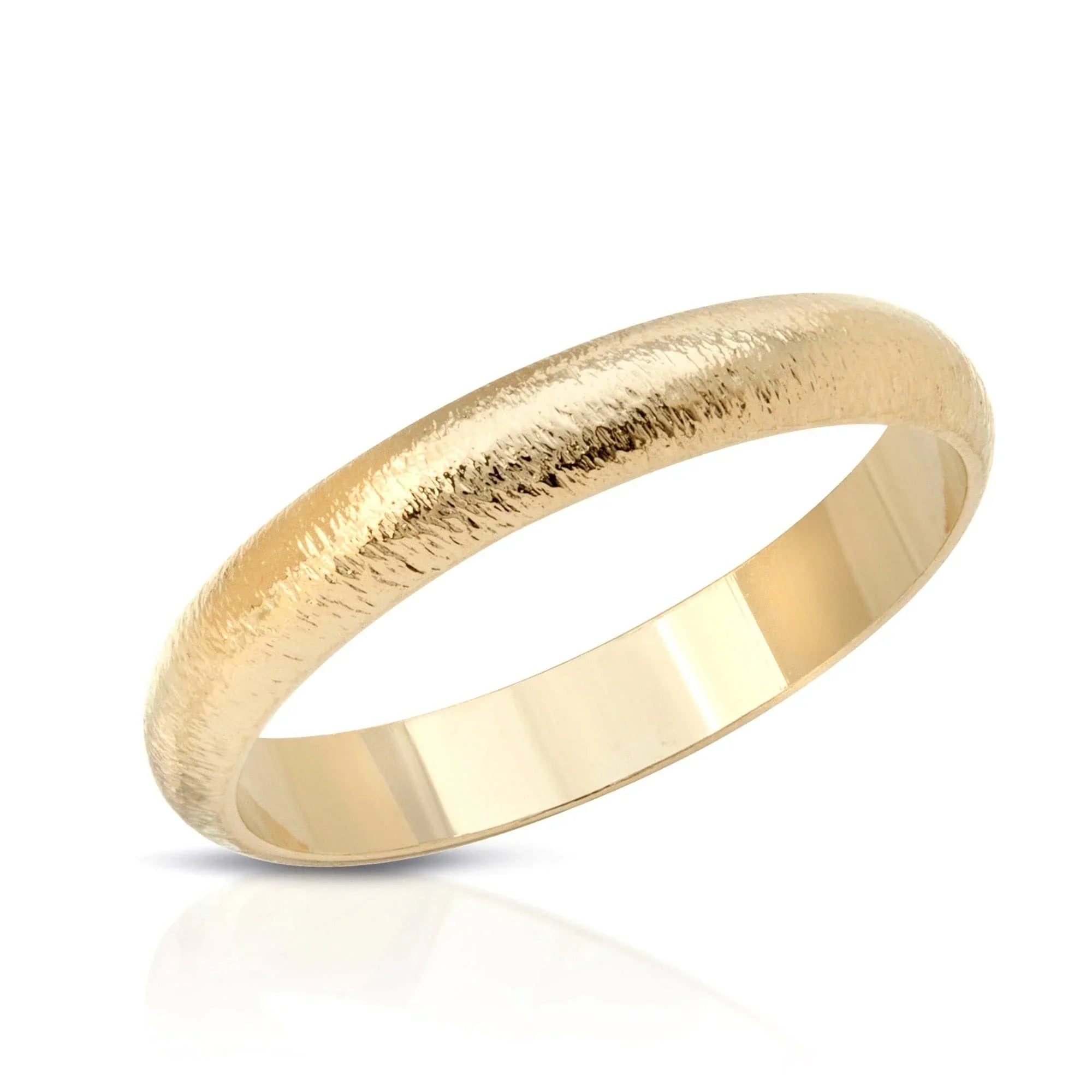 Trinity Ring with a textured gold finish ready to shine on your finger