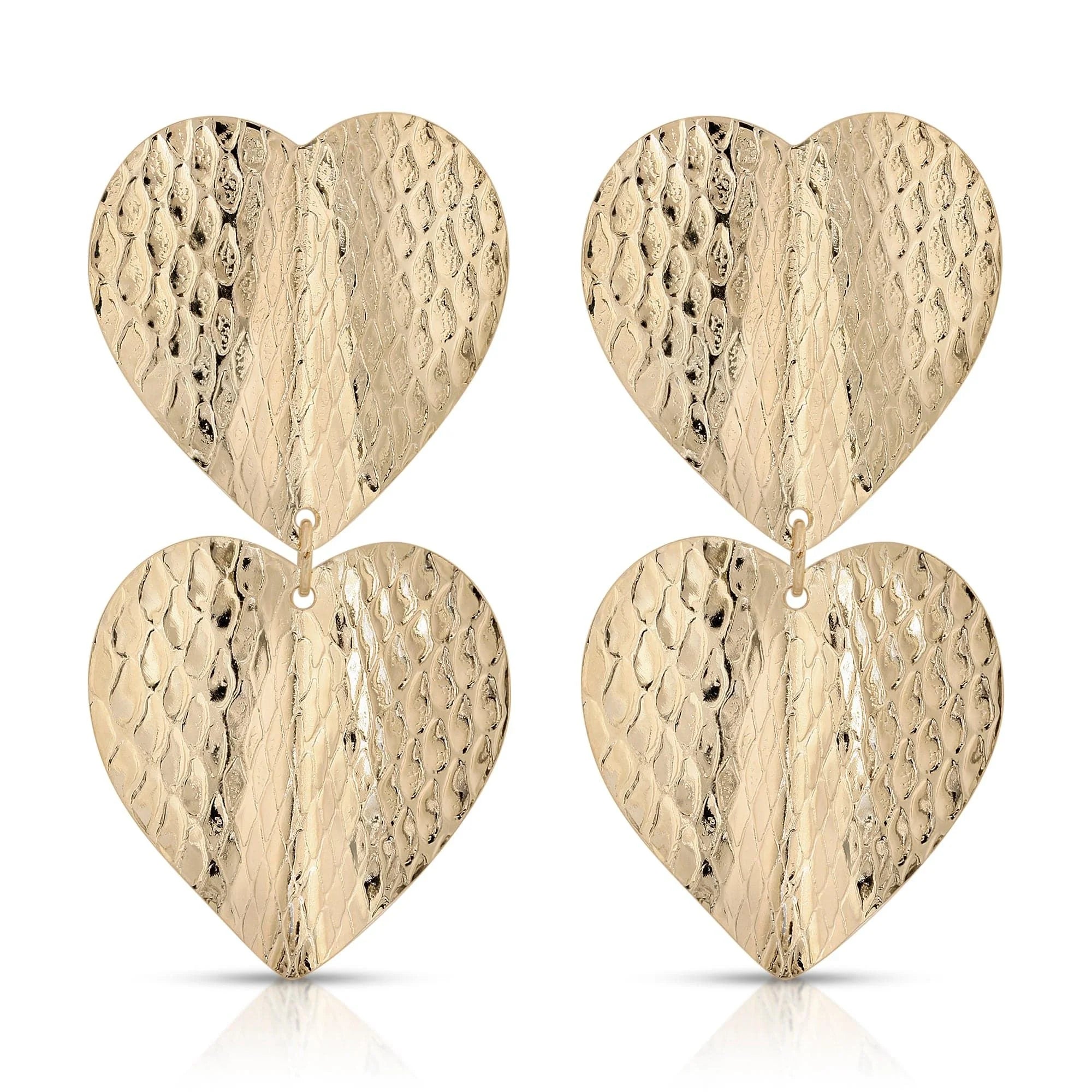 Gold heart earrings from Small Heathrow Earrings collection for a cute, stylish look
