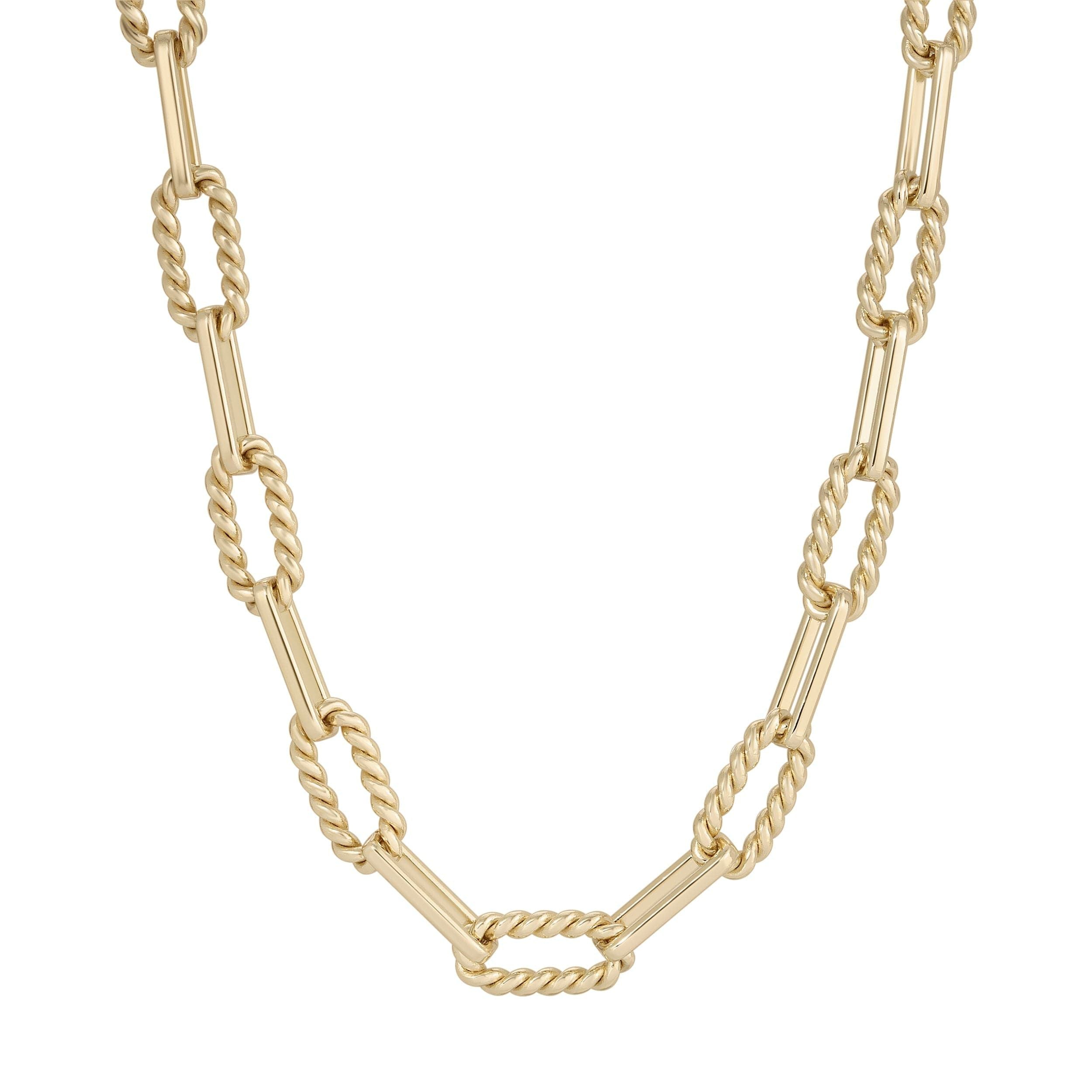 Gold twisted link chain Enzo Necklace showcasing elegant craftsmanship and style