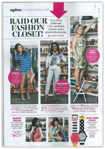 Fashion magazine spread showcasing Eklexic featured in Latinas June 2015 issue.