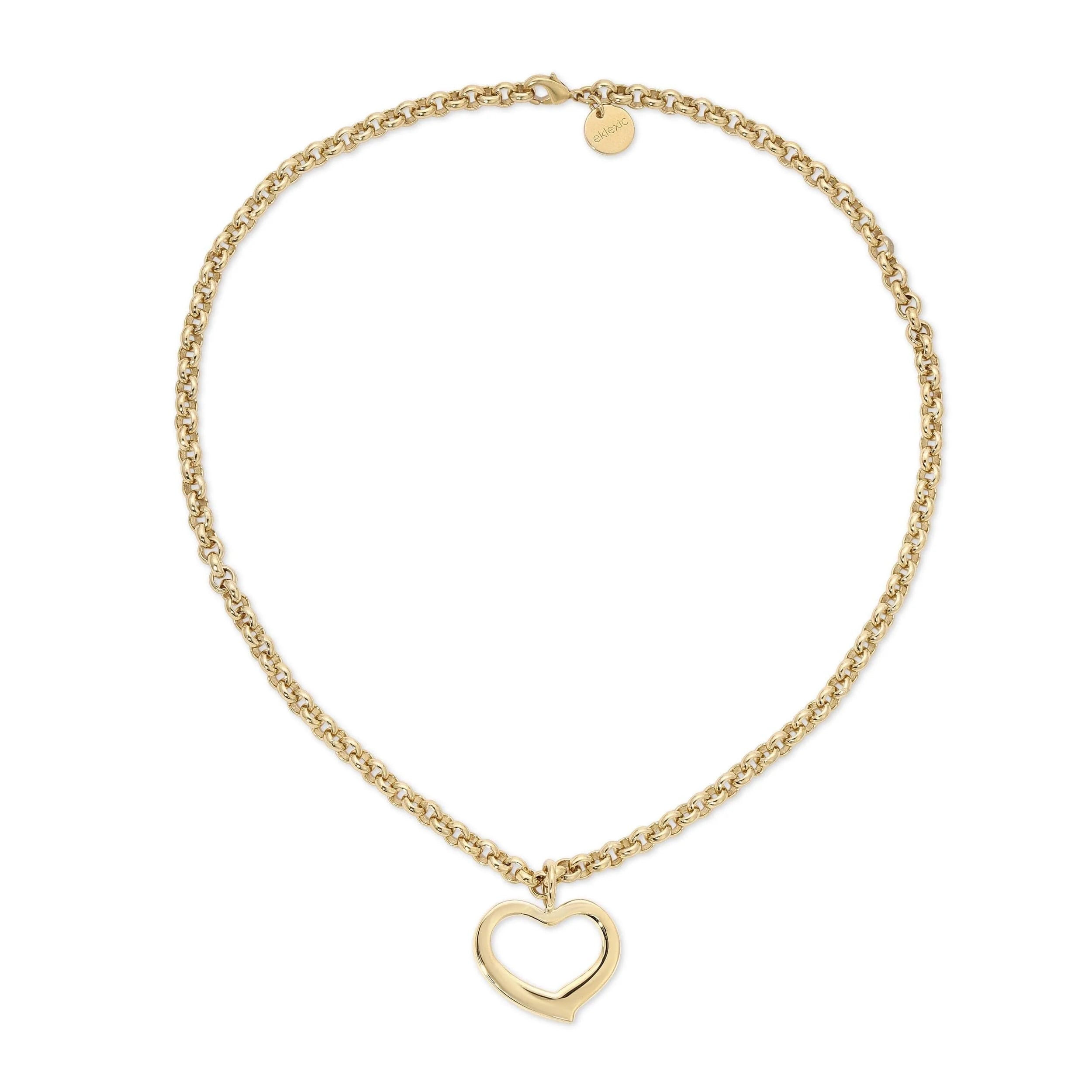 Gold chain necklace with open heart pendant from Haley Open Heart Pendant Necklace collection