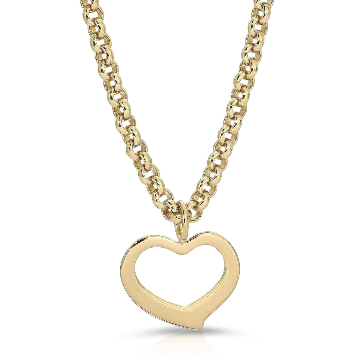 Gold chain necklace with open heart pendant from Haley Open Heart Pendant Necklace collection