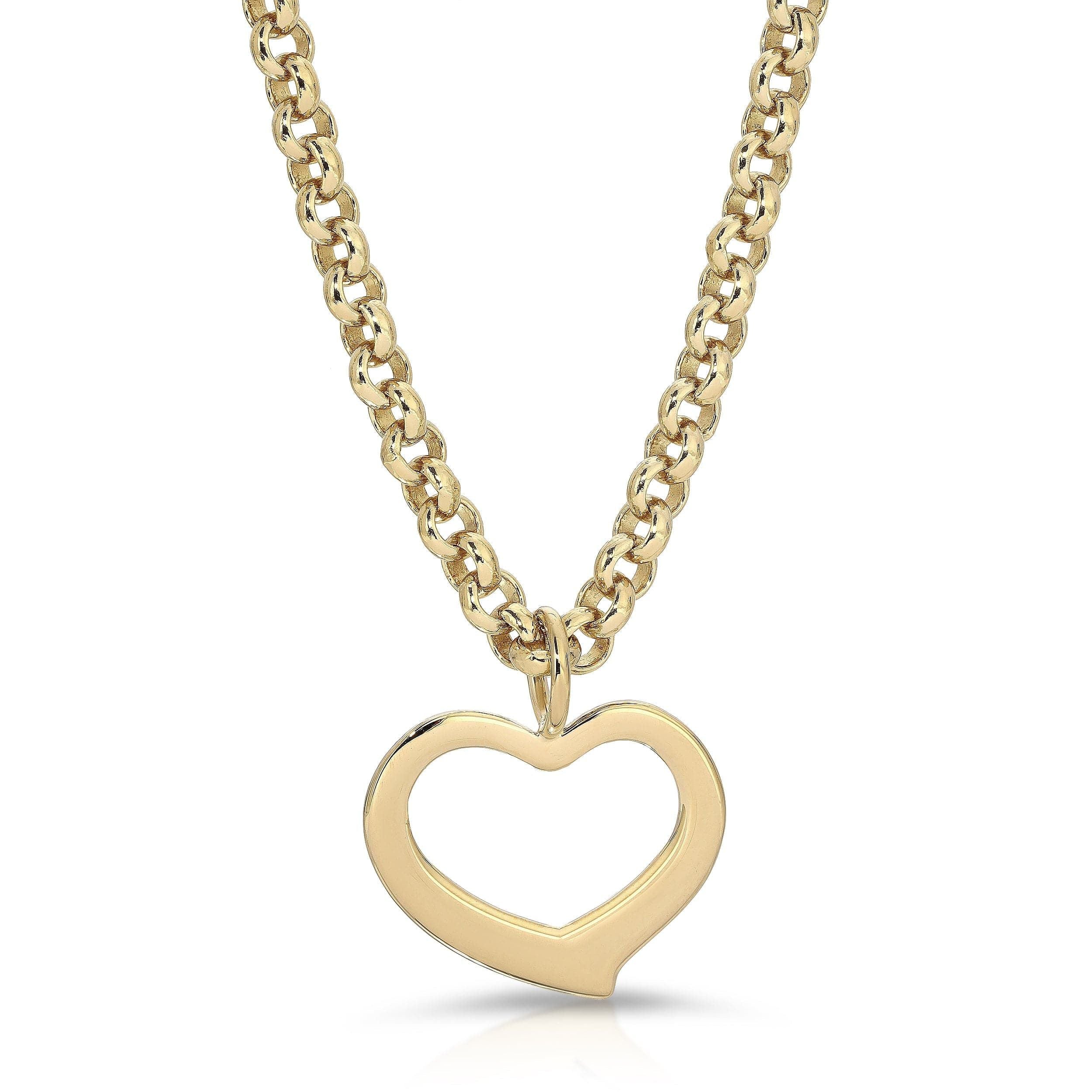 Gold chain necklace featuring the Haley Open Heart Pendant for a stylish touch