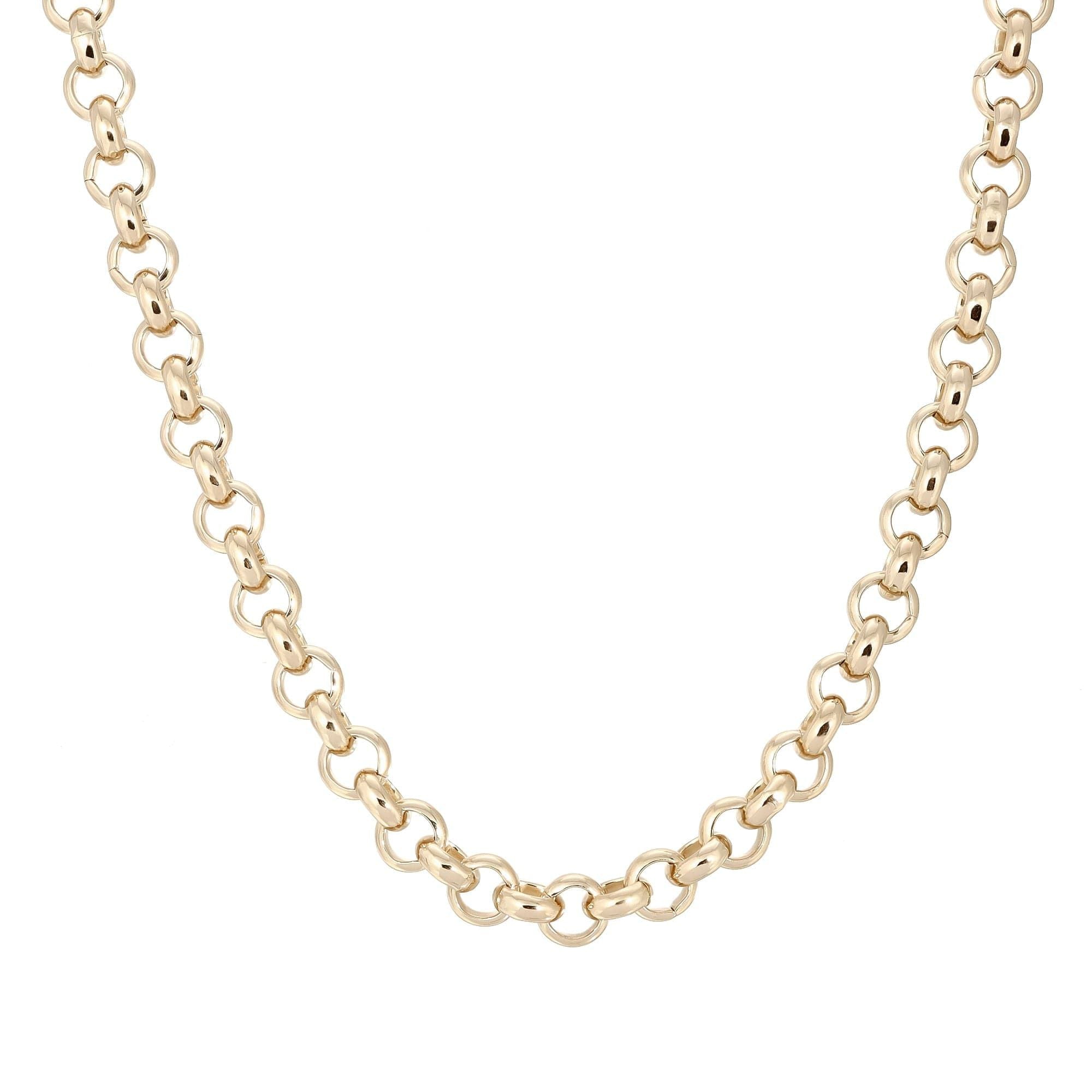 Gold Rolo Chain Harley Necklace featuring a chunky rolo chain and horseshoe clasp