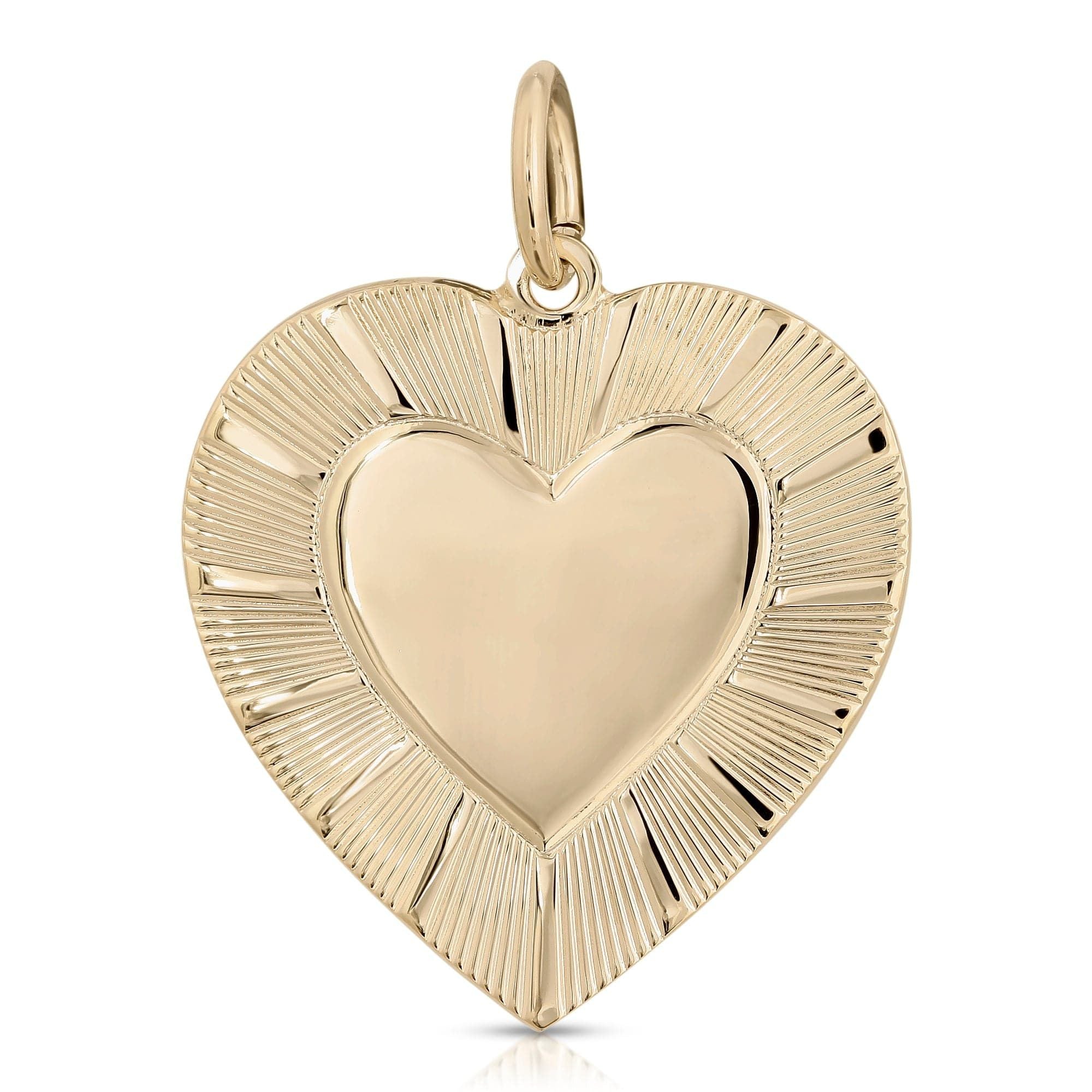 Gold heart pendant of Hildegard Pendant, brass plated 14k, measures perfectly stylish