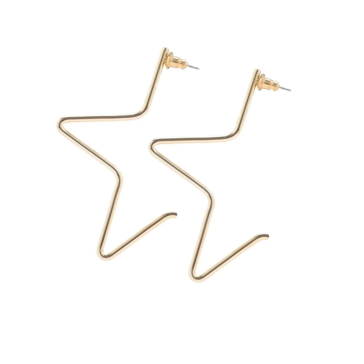 Gold star-shaped earrings from the Large 1/2 Star Earrings collection