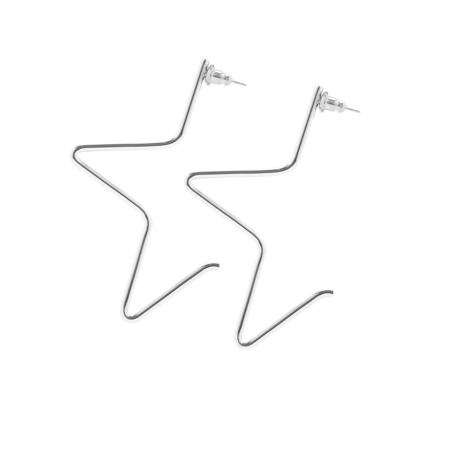 Stylish large star-shaped wire earrings for a cool, trendy look