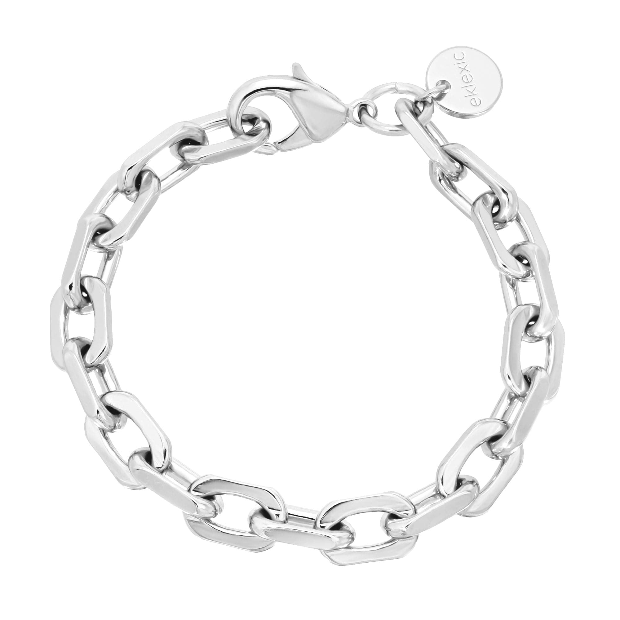 Silver chain-link bracelet for Lennon Anklet made of durable rhodium-silver material