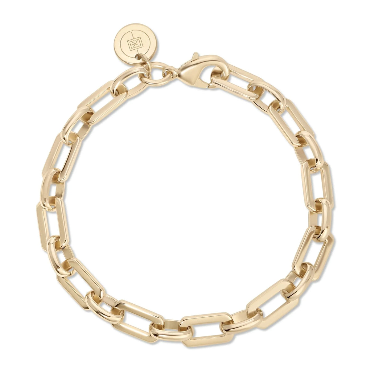 Gold-toned chain-link bracelet as shown on Liv Anklet product display