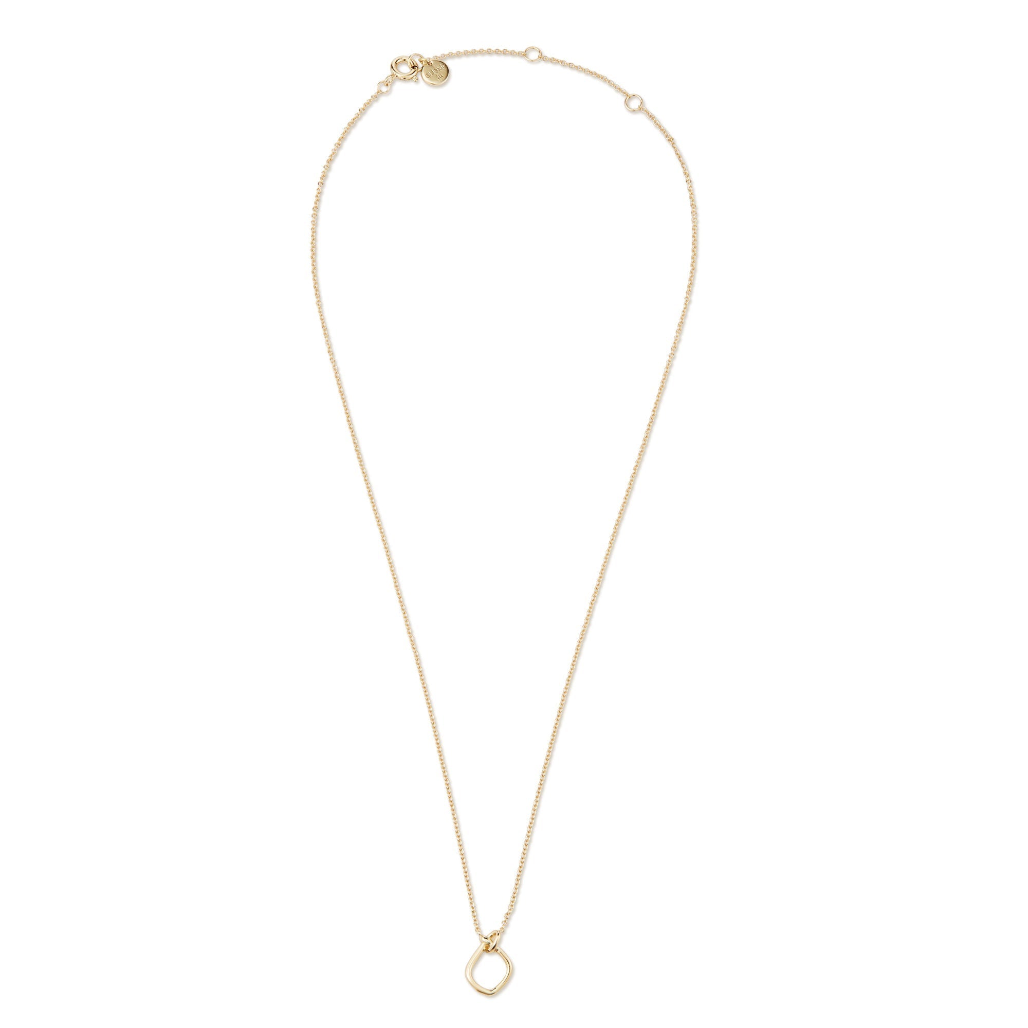 Elegant 14k gold necklace with geometric pendant from Love You Knot Necklace collection