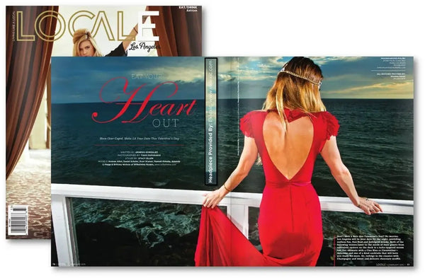 Woman in a red dress featured in Locale Magazine February 2015 issue.