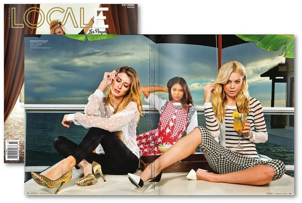 Magazine spread featuring three women in Locale Magazine February 2015 issue.