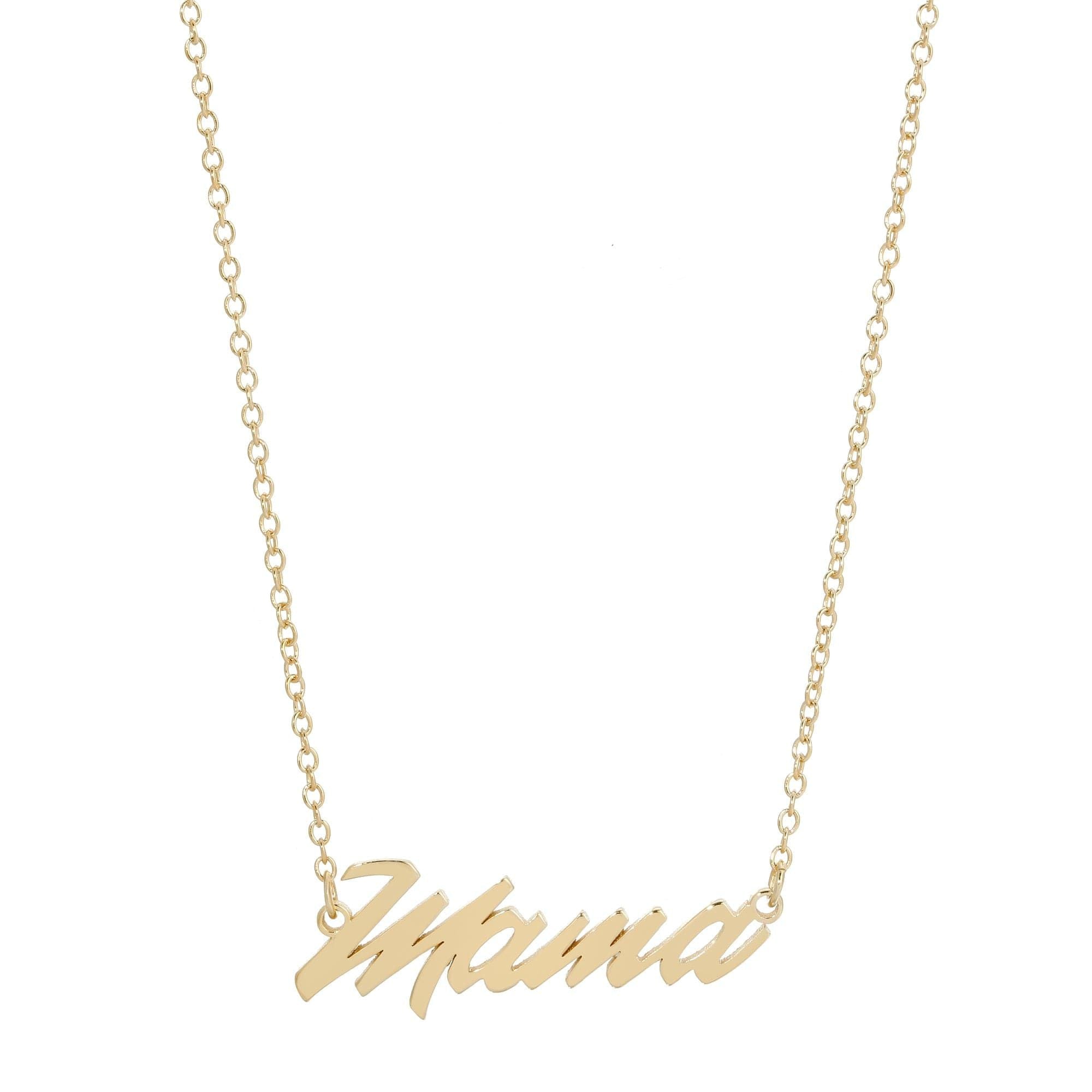 Gold Mama Script Necklace, elegant jewelry piece for stylish mothers