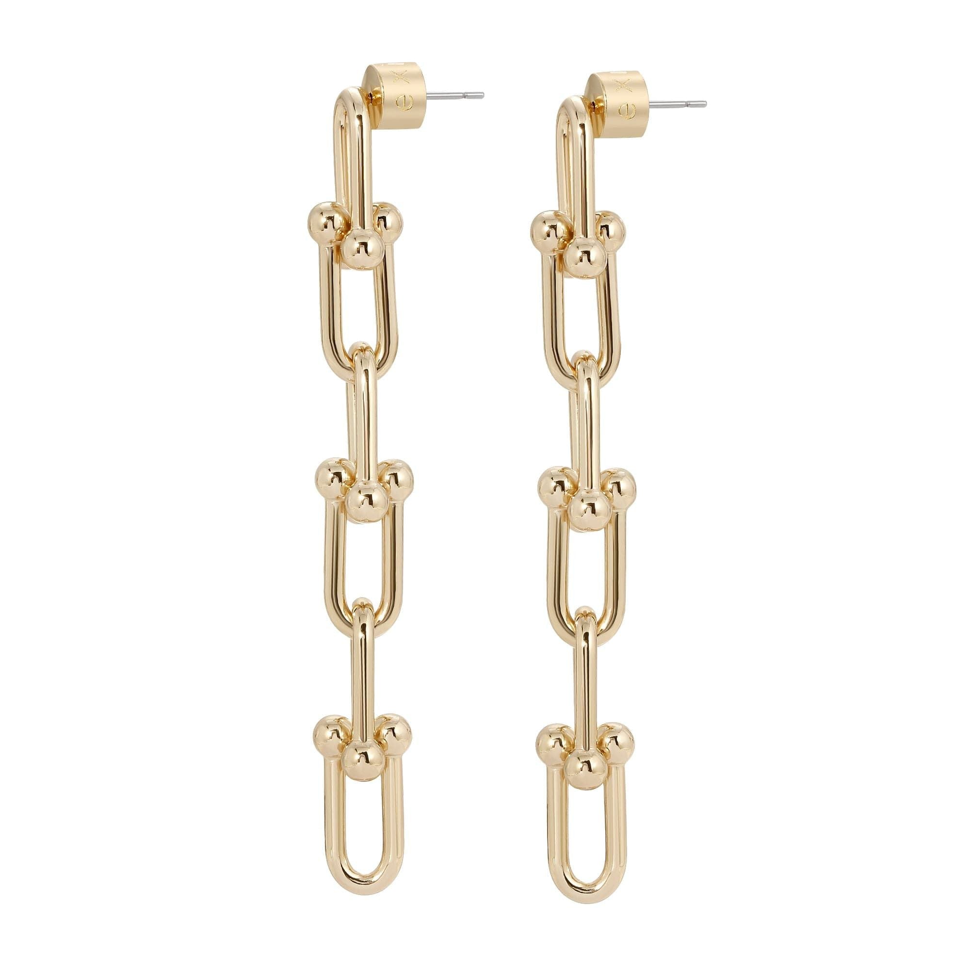 Gold-toned Margaux 6 Link Drop Earrings with stylish chain-link design