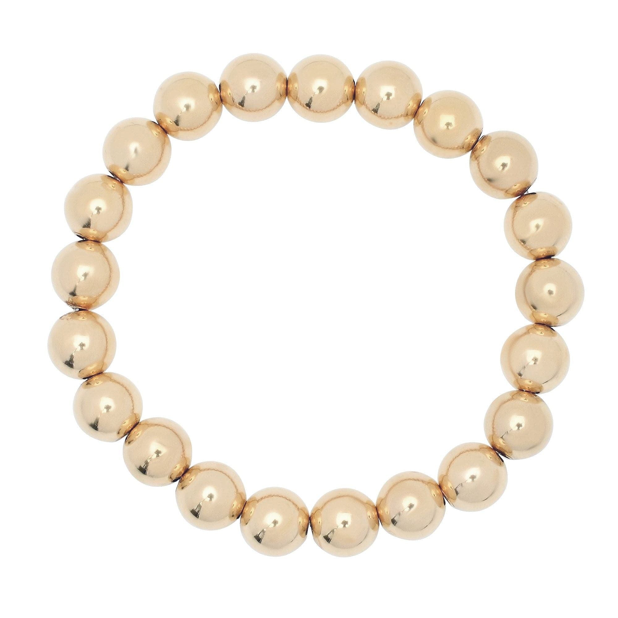 Medium Gold Ball Bracelet featuring 8mm 14k gold and recycled brass beads