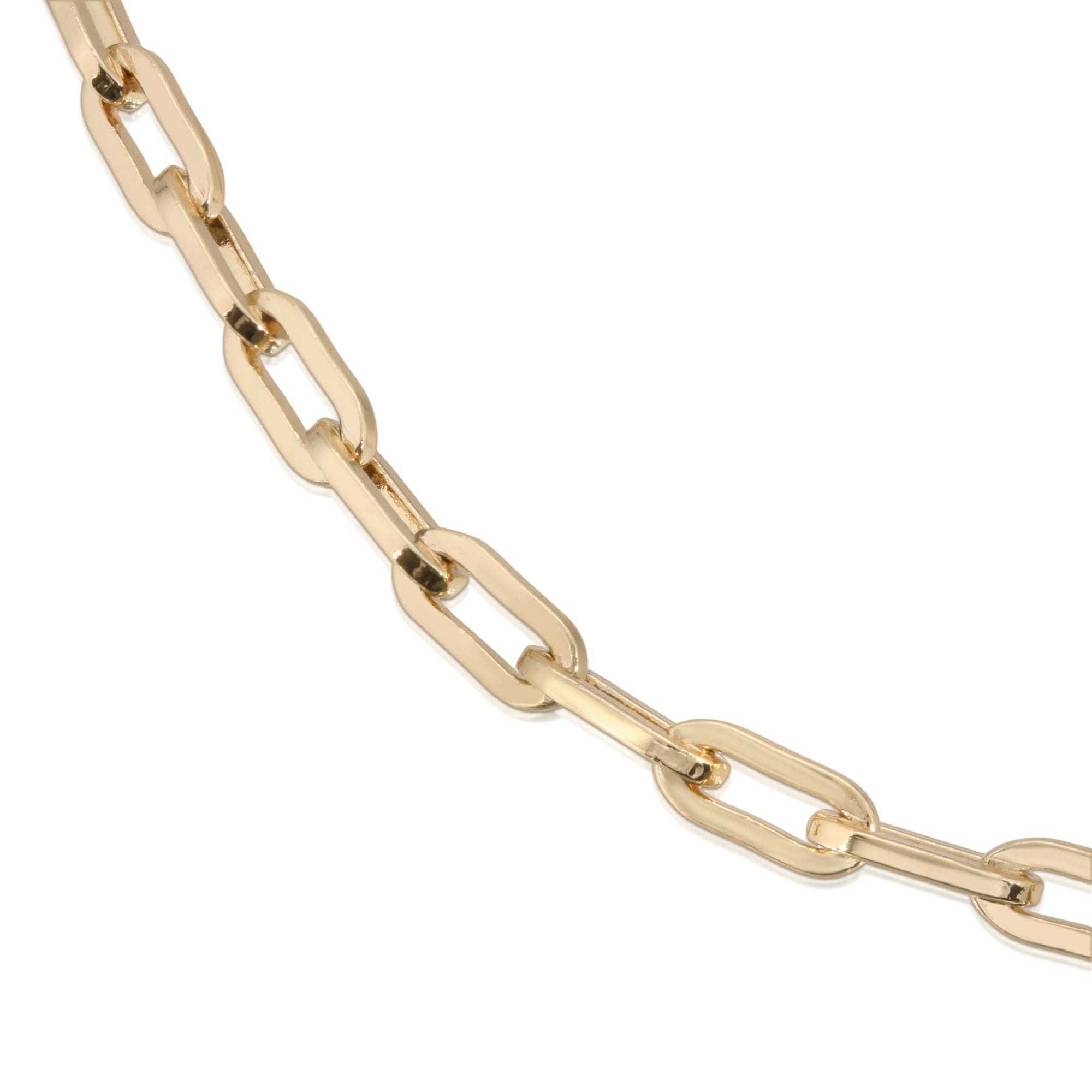 Gold-colored Medium Link Mask Chain with lobster clasp ends for stylish face mask attachment