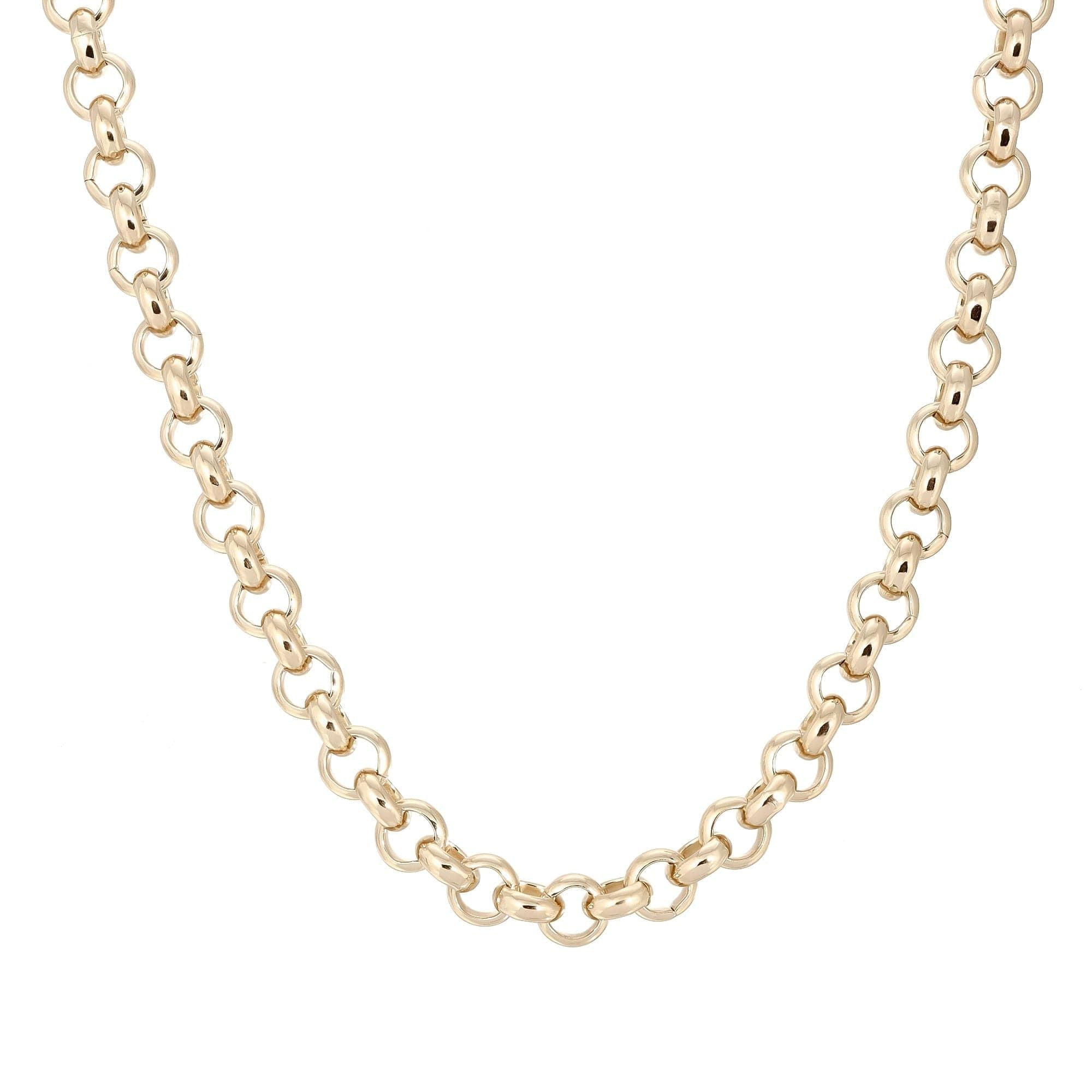 Gold chunky rolo chain Men’s Royal Necklace with 12mm diameter clasp in recycled brass