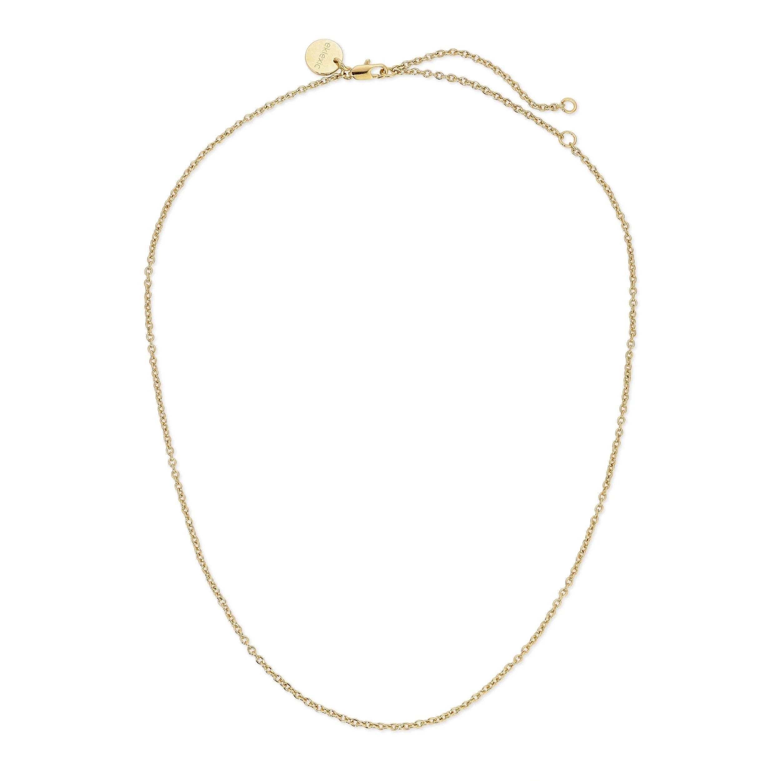 Micro cable link chain necklace in recycled brass showcasing a stylish cable link chain design