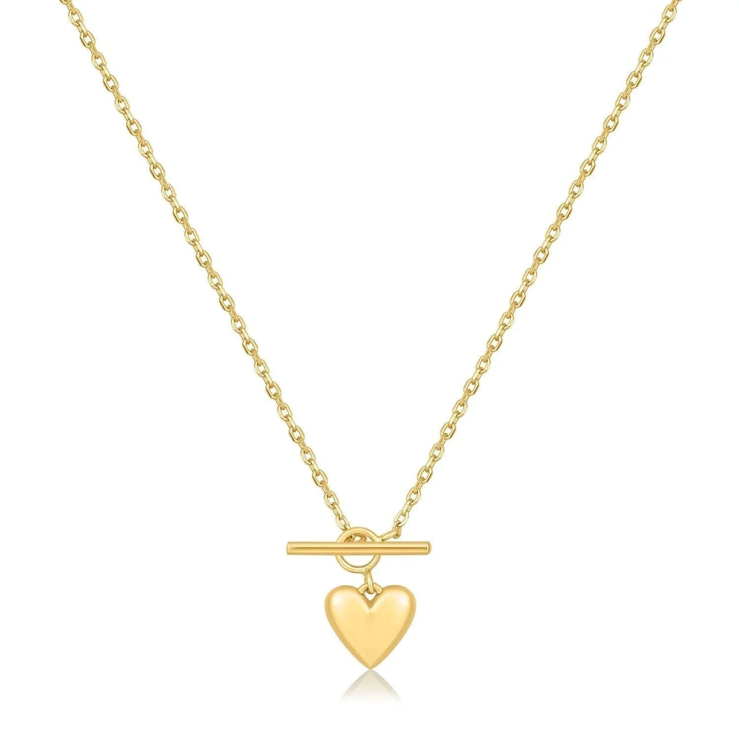 Micro Heart Toggle Pendant Necklace - 14k Gold Vermeil - Pendant Necklaces