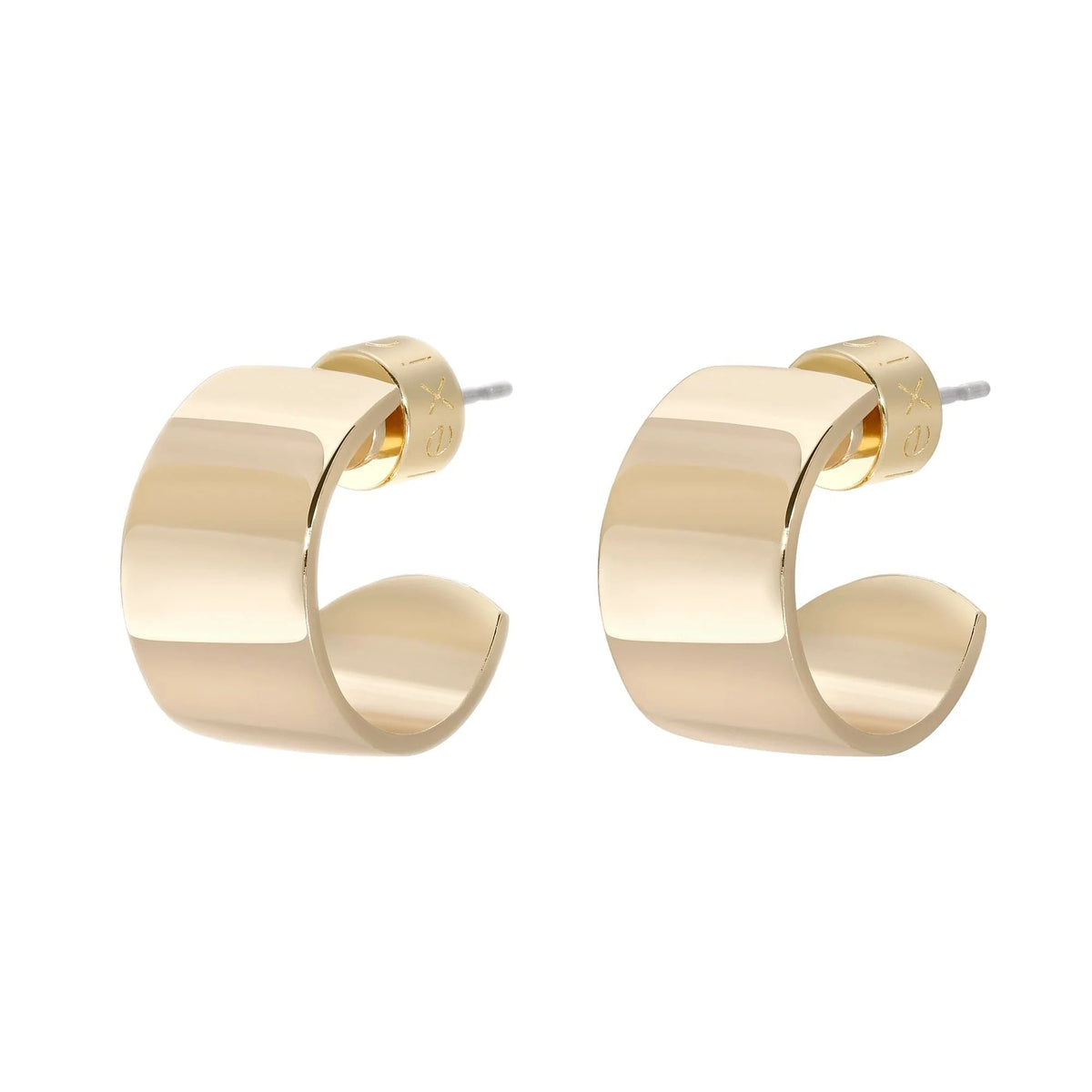 Mini .5 Skylar Hoops showing a pair of shiny gold hoop earrings perfect for any look