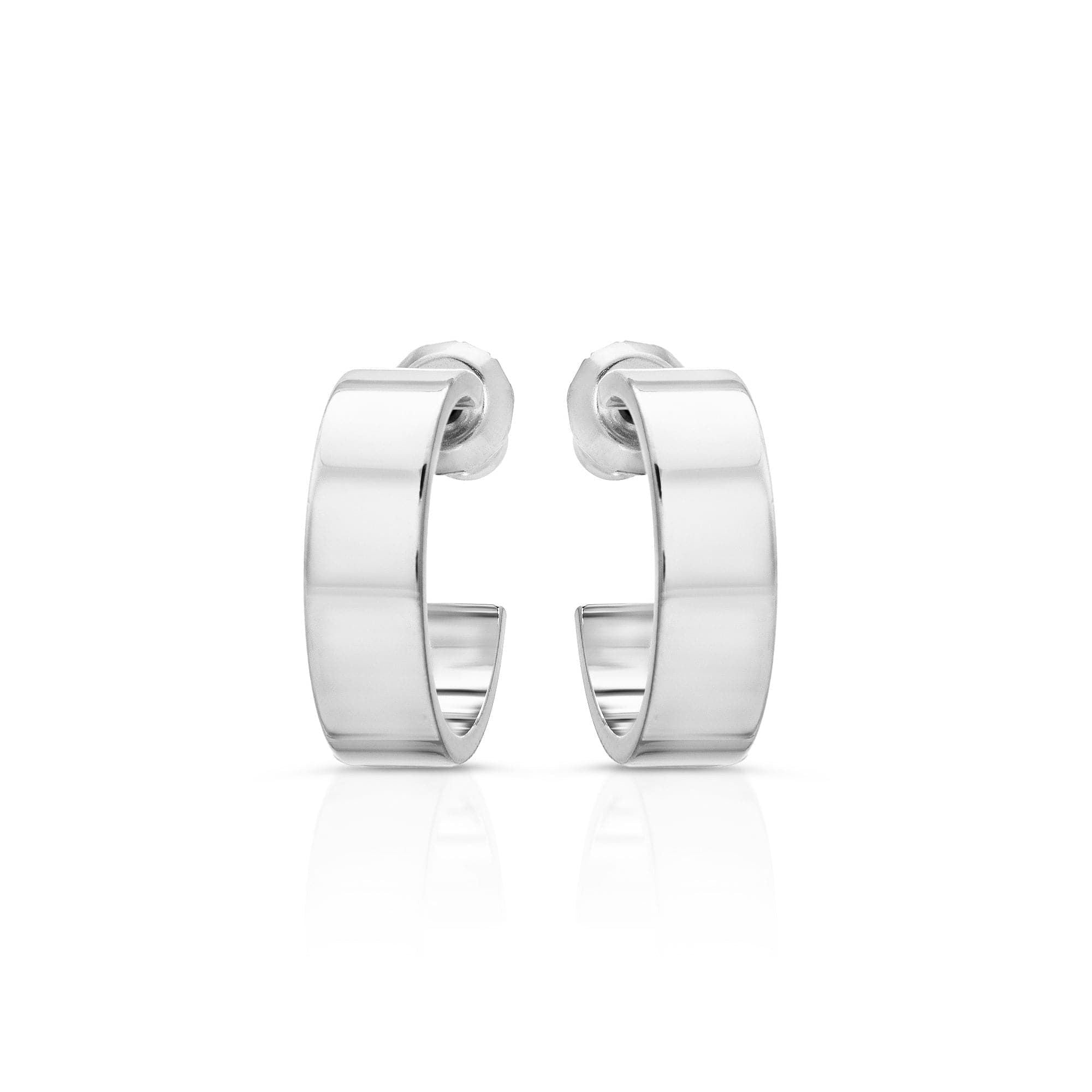 Silver Pair of Mini Cora Huggie Hoops perfect for everyday elegance and style