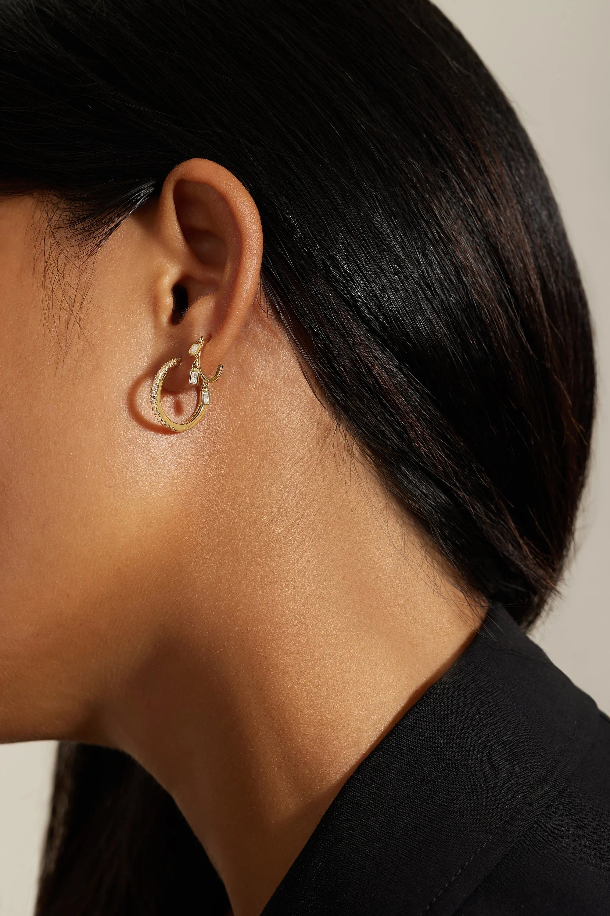 Mini CZ Huggie Hoop Earrings - Hoop Earrings