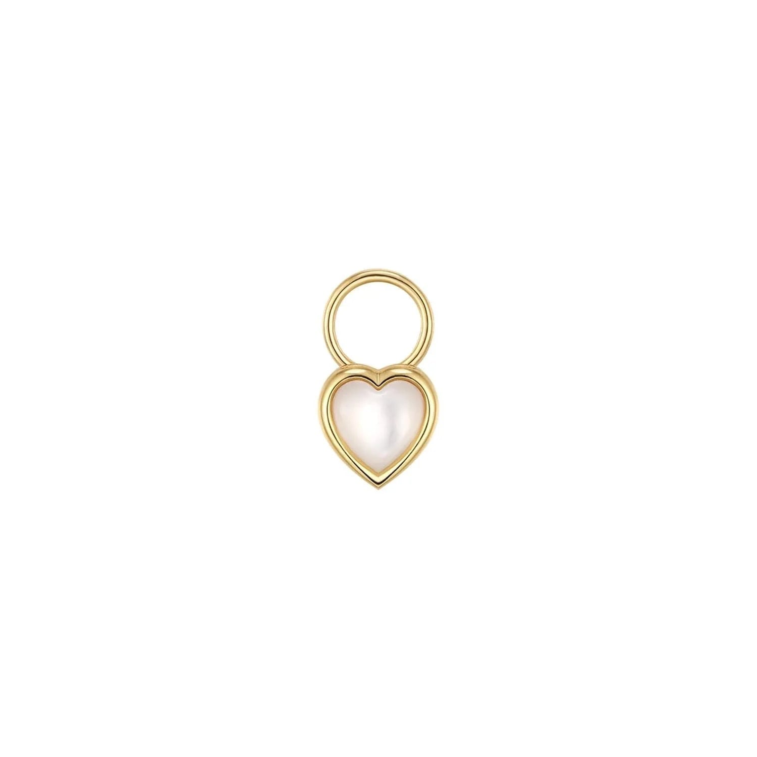 Gold heart pendant with mother-of-pearl inlay from Demi-Fine Collection earrings hoop charms