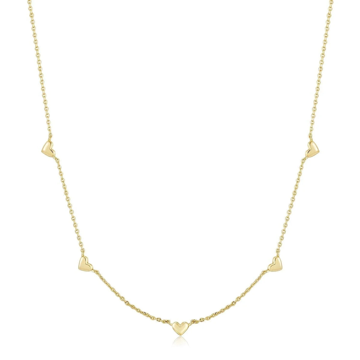 Gold heart pendant necklace from the Multi Micro Heart Necklace collection