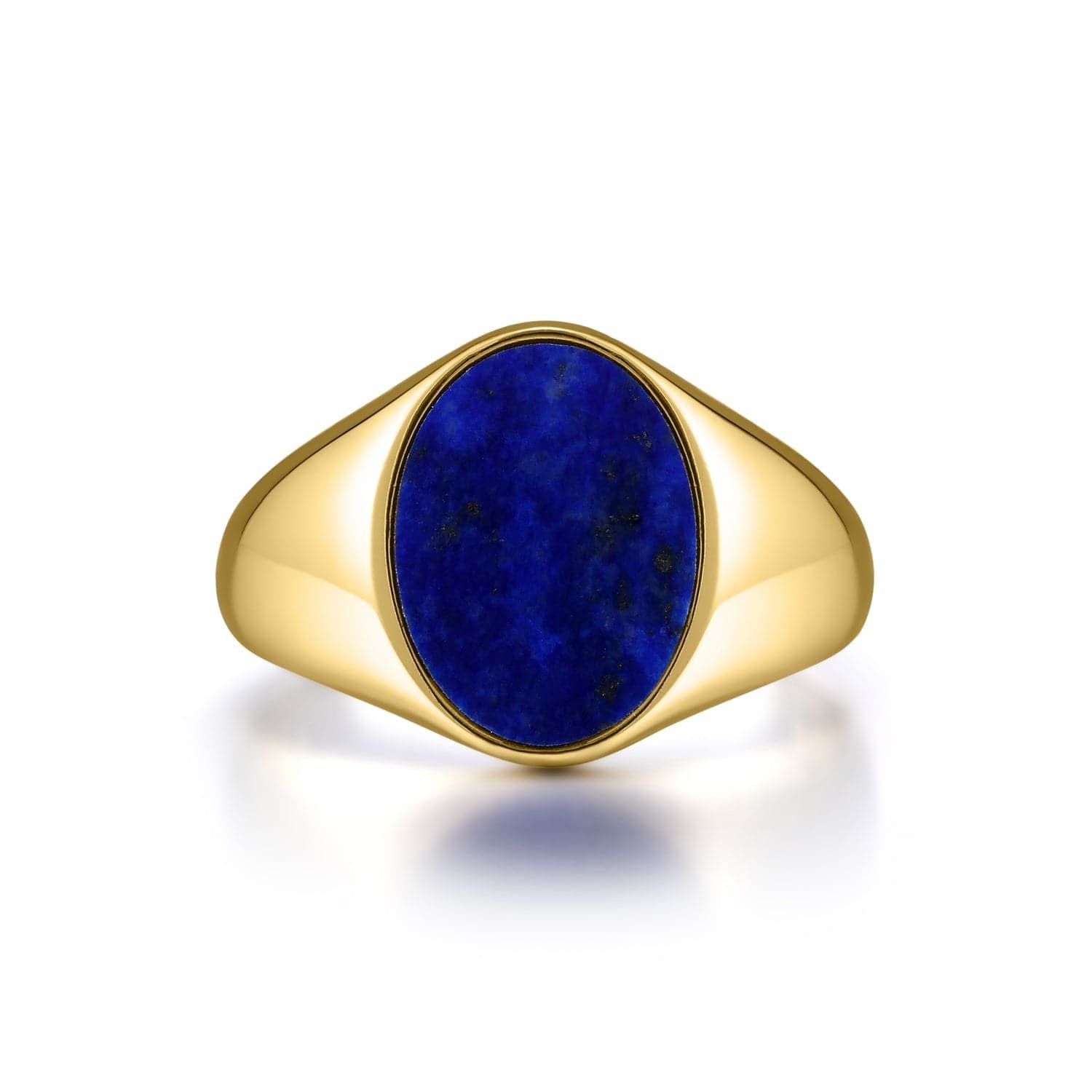 Gold Vermeil ring featuring oval Lapis Lazuli in luxurious 14k gold vermeil plating