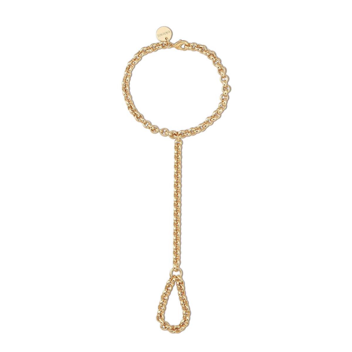 Gold-toned chain hand bracelet from the Raya Hand Chain collection
