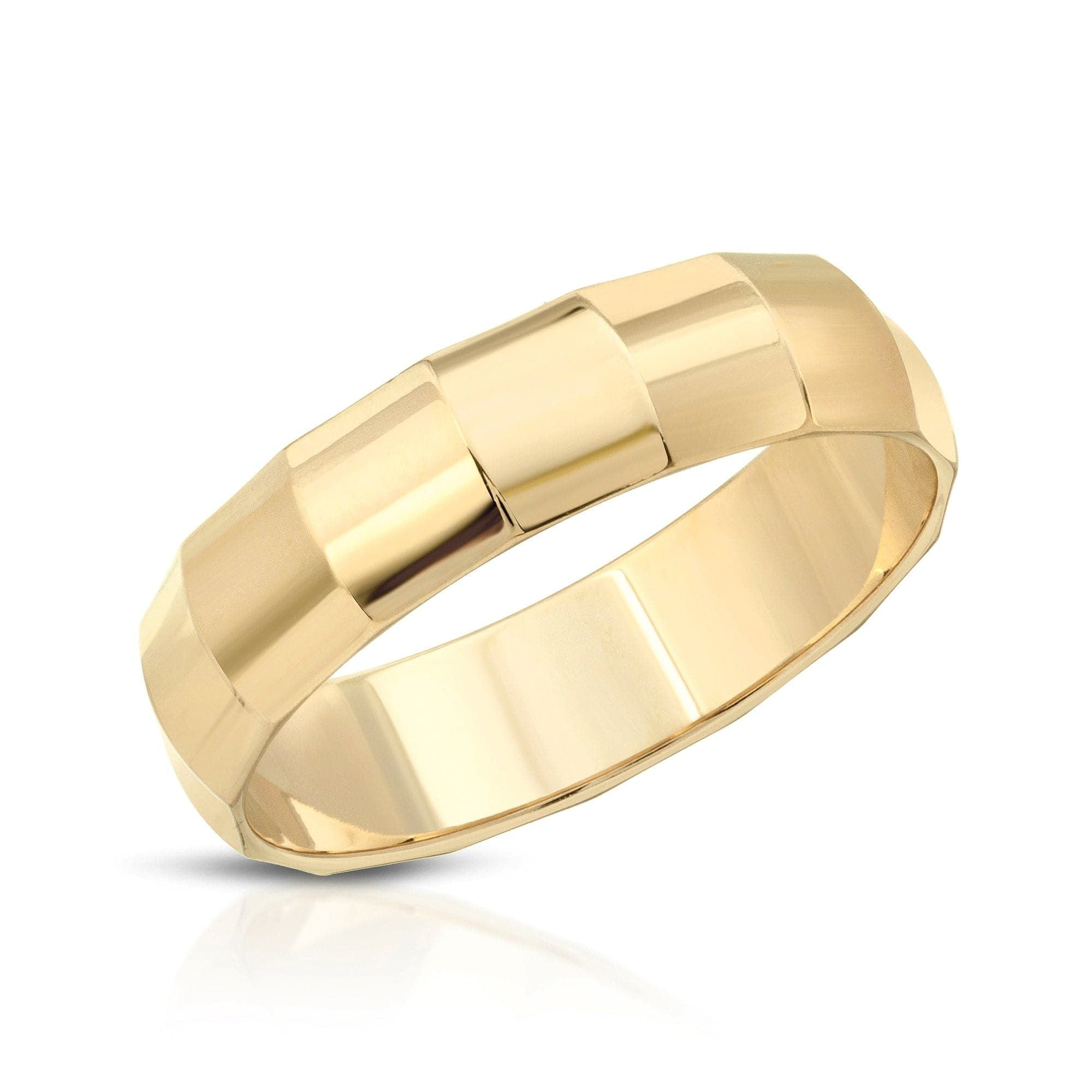 Gold geometric-patterned Rylie Ring in 14k yellow recycled brass design