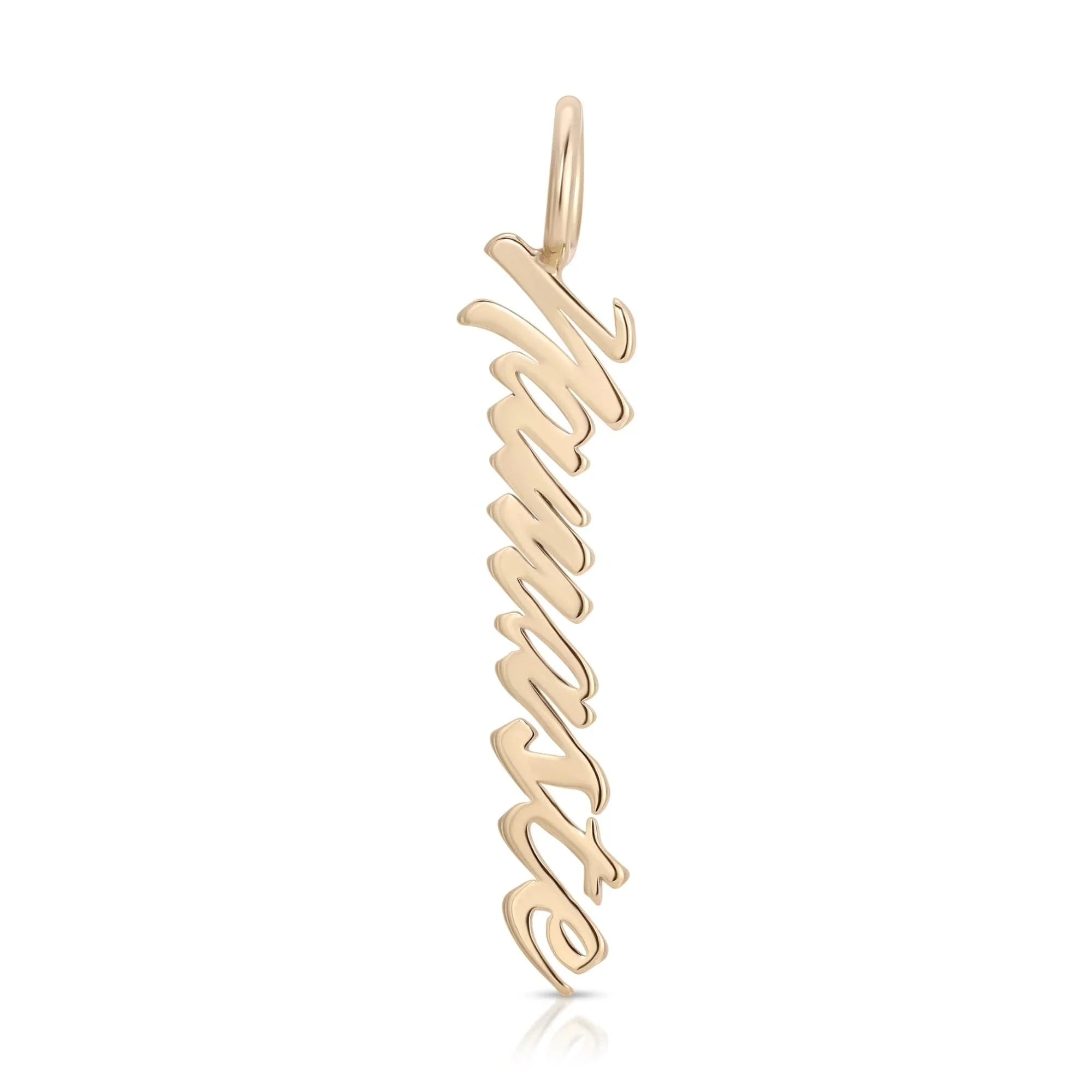 Gold-toned cursive Script Pendant Namaste necklace, stylish and elegant jewelry piece