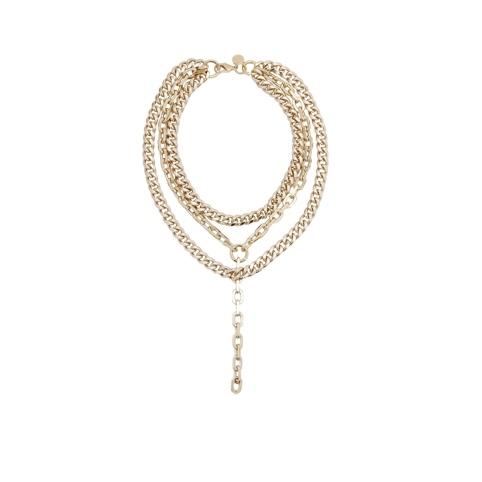 Gold-toned Serenity Necklace features a rounded curb chain with a clear protective coating