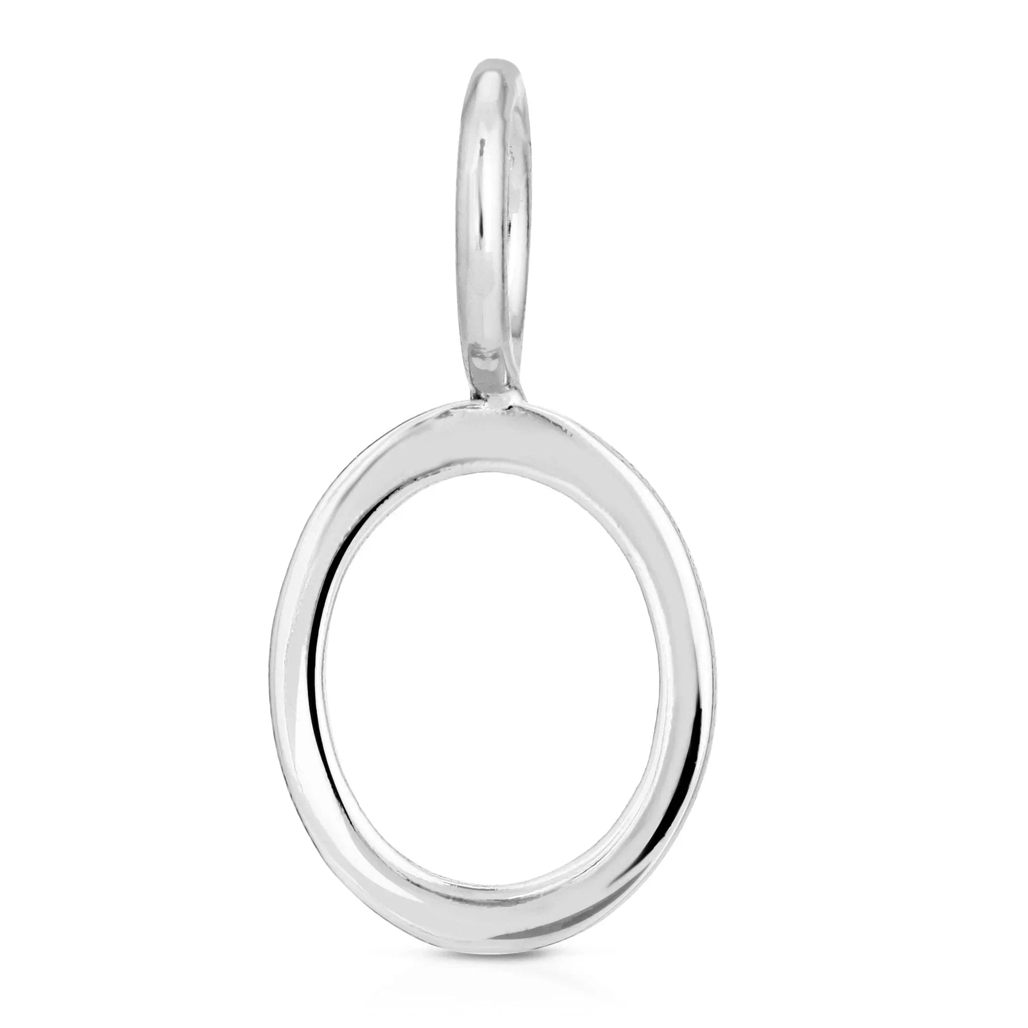 Shiny silver circle pendant from Silver Essential Letters jewelry collection