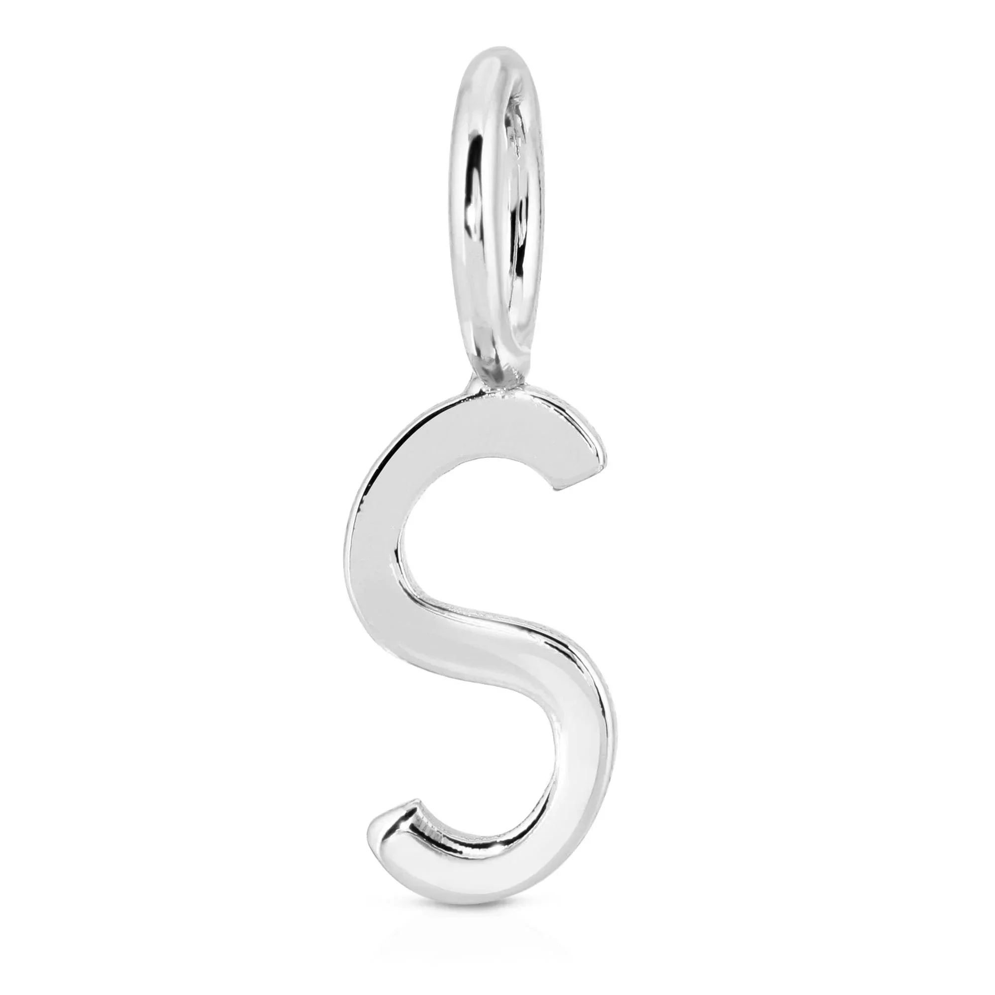 Shiny Silver Letter S Pendant from Silver Essential Letters collection